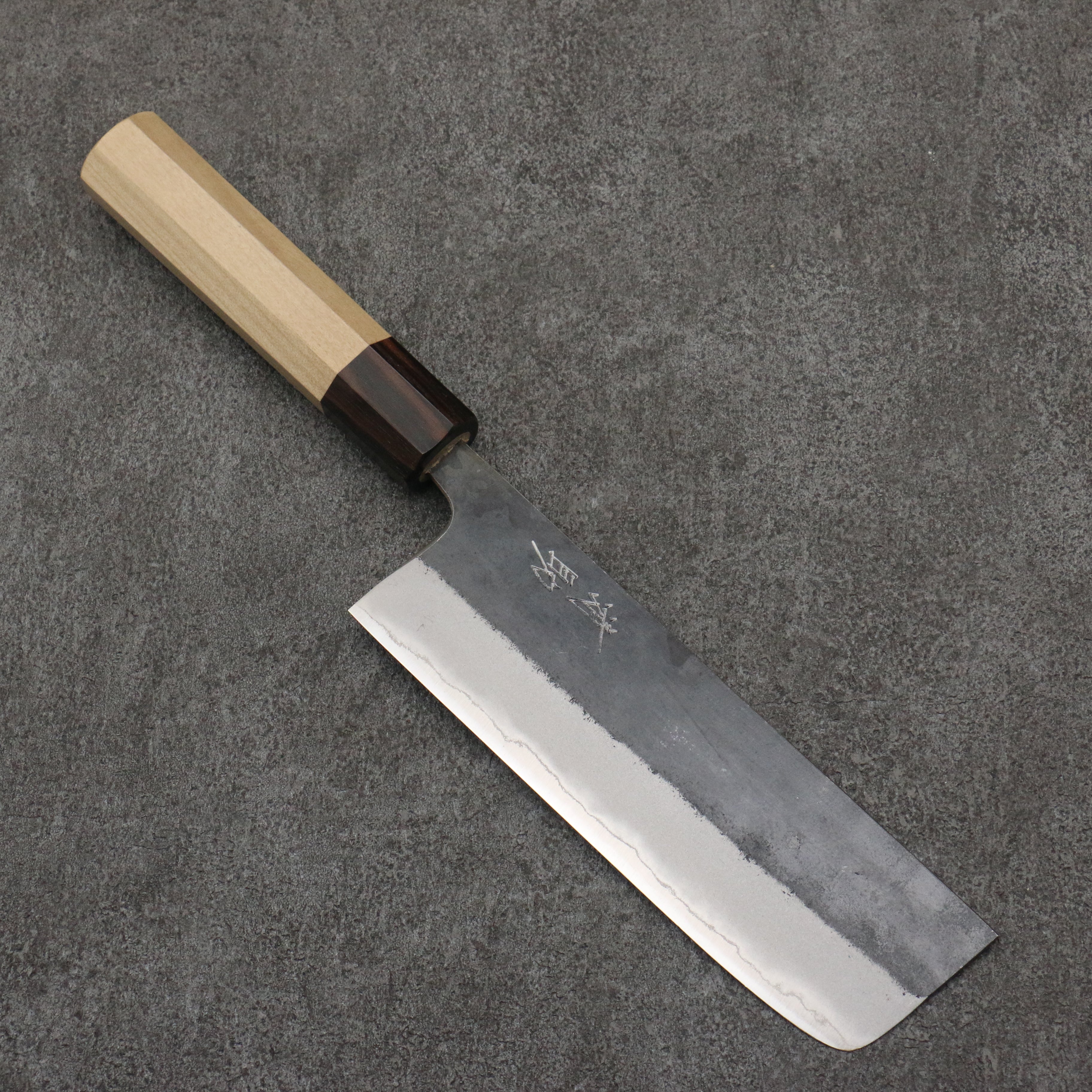 Seisuke Blue Steel No.2 Black Finished Nakiri 165mm Magnolia (Ferrule: Ebony) Handle - Japanny - Best Japanese Knife