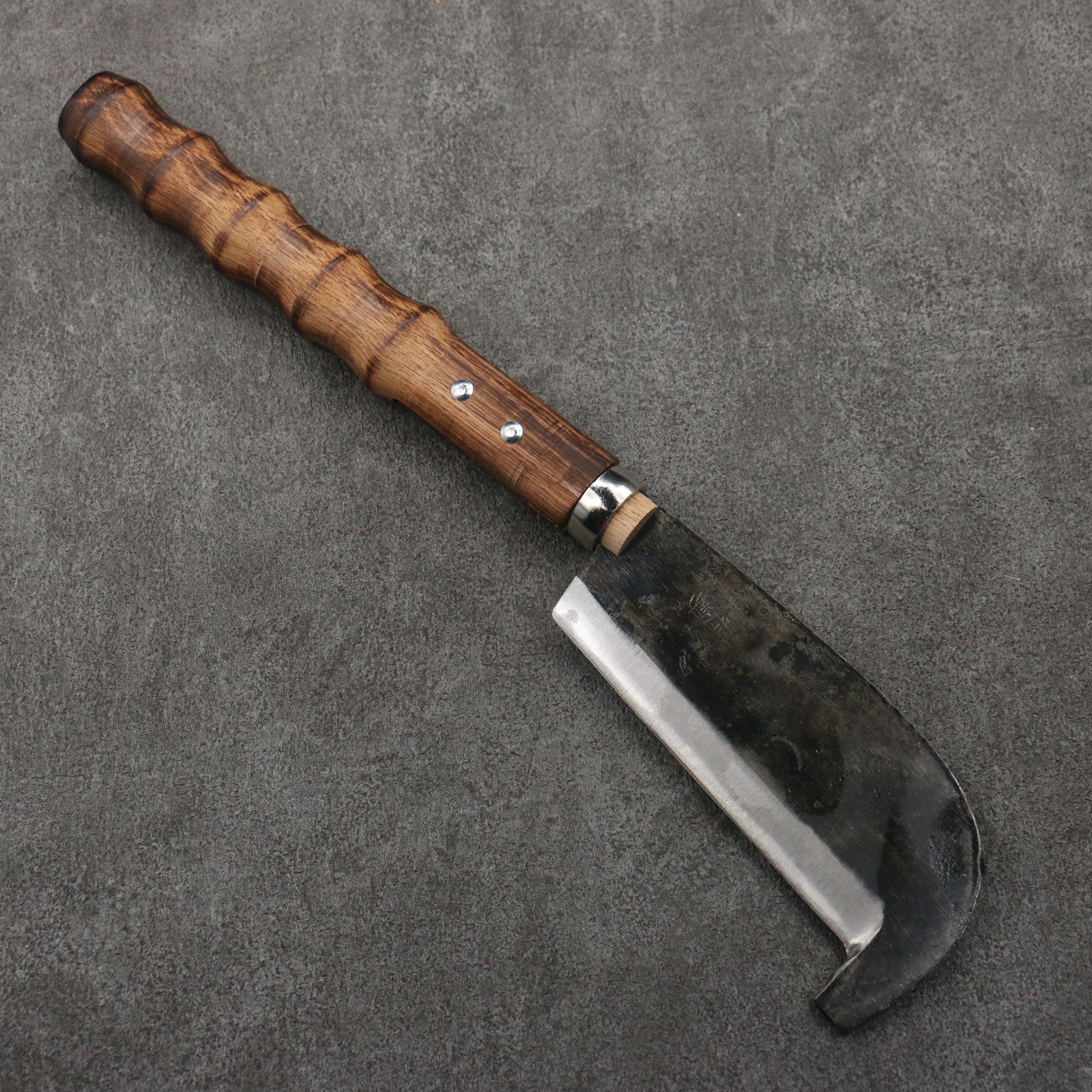 Sakai Takayuki Carbon steel Black Finished Machete (With guard) Natural wood Handle 140mm - Japanny - Best Japanese Knife