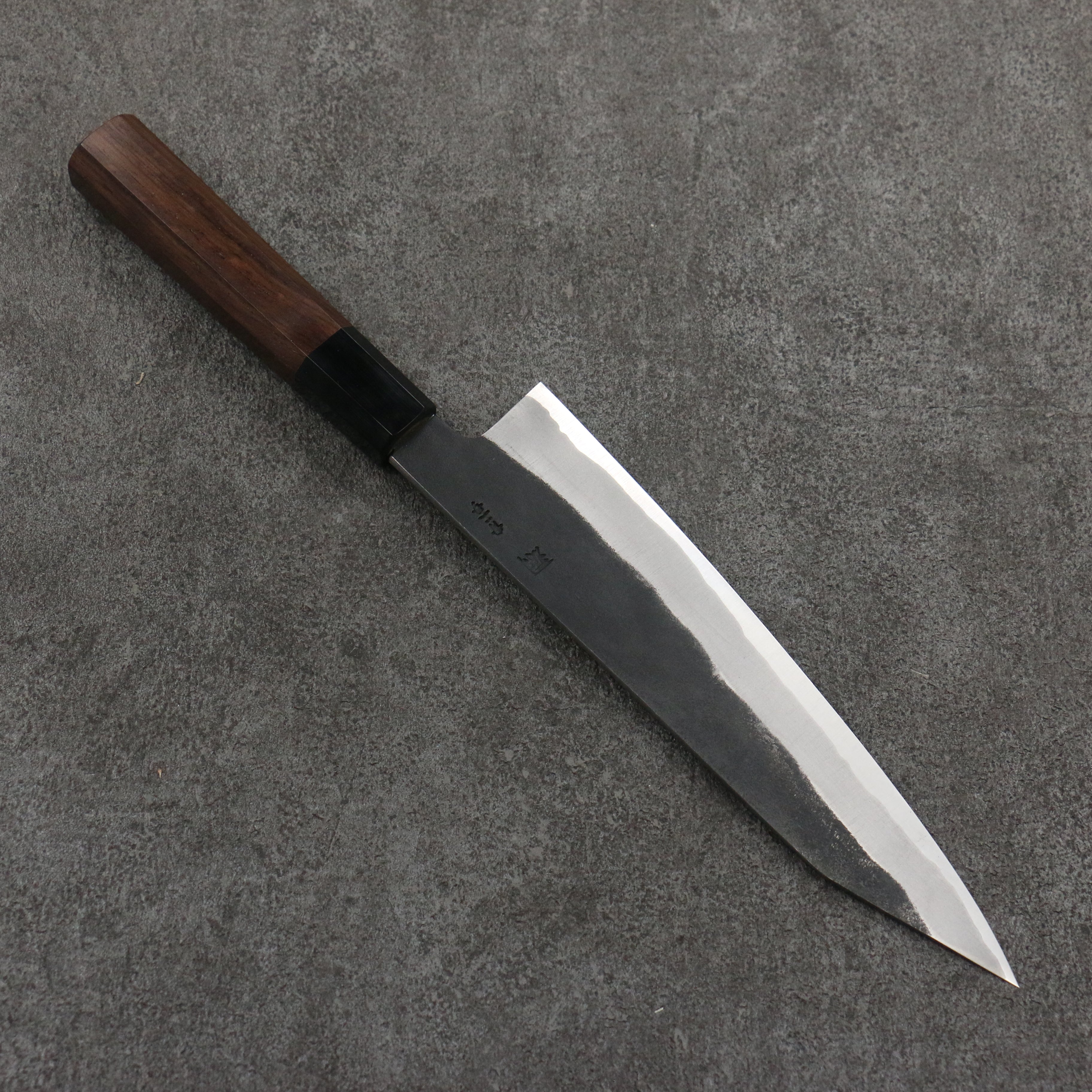 Shigeki Tanaka TEKKA Blue Steel No.2 Kurouchi Kiritsuke Gyuto 210mm Walnut Handle - Japanny - Best Japanese Knife