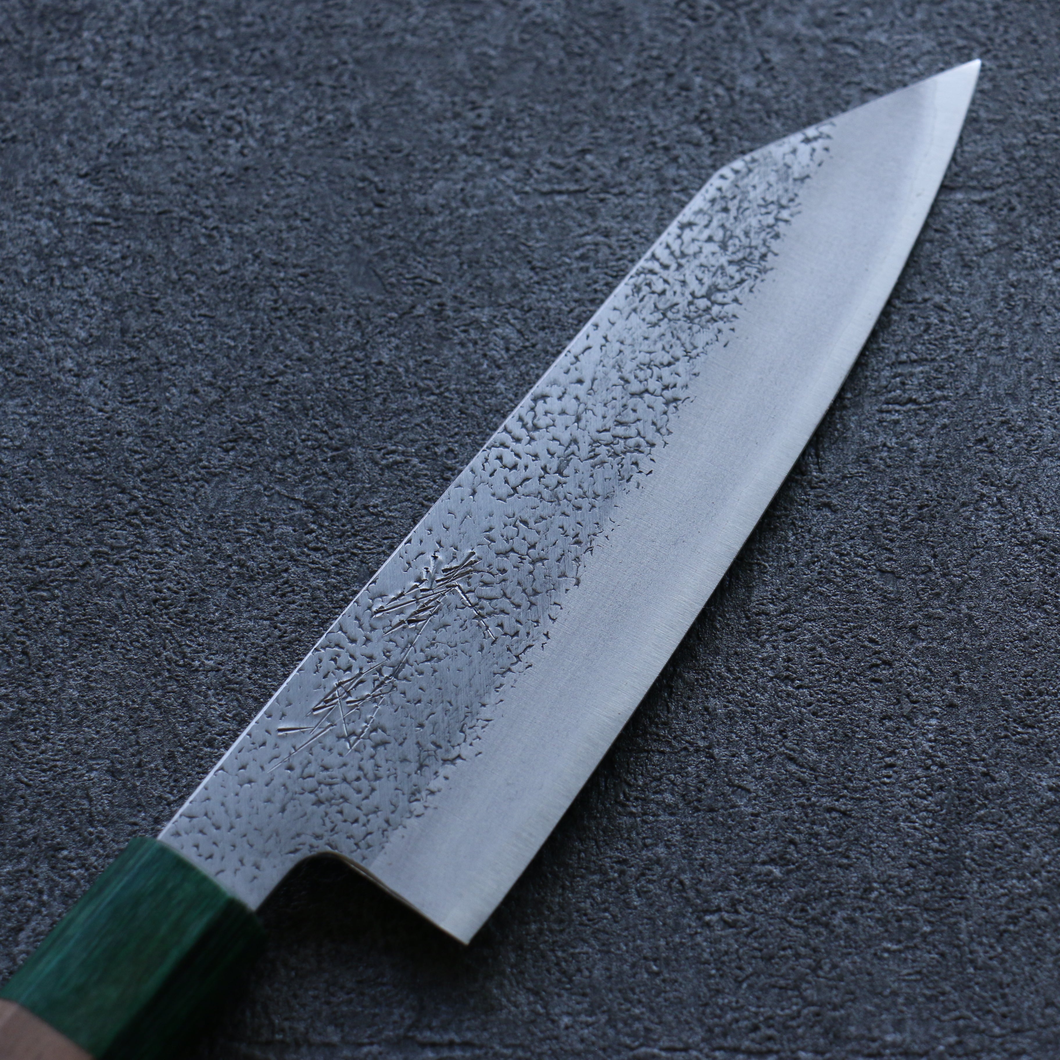 Seisuke Blue Super Hammered Bunka 165mm Walnut (With Double Green Pakka wood) Handle - Japanny - Best Japanese Knife