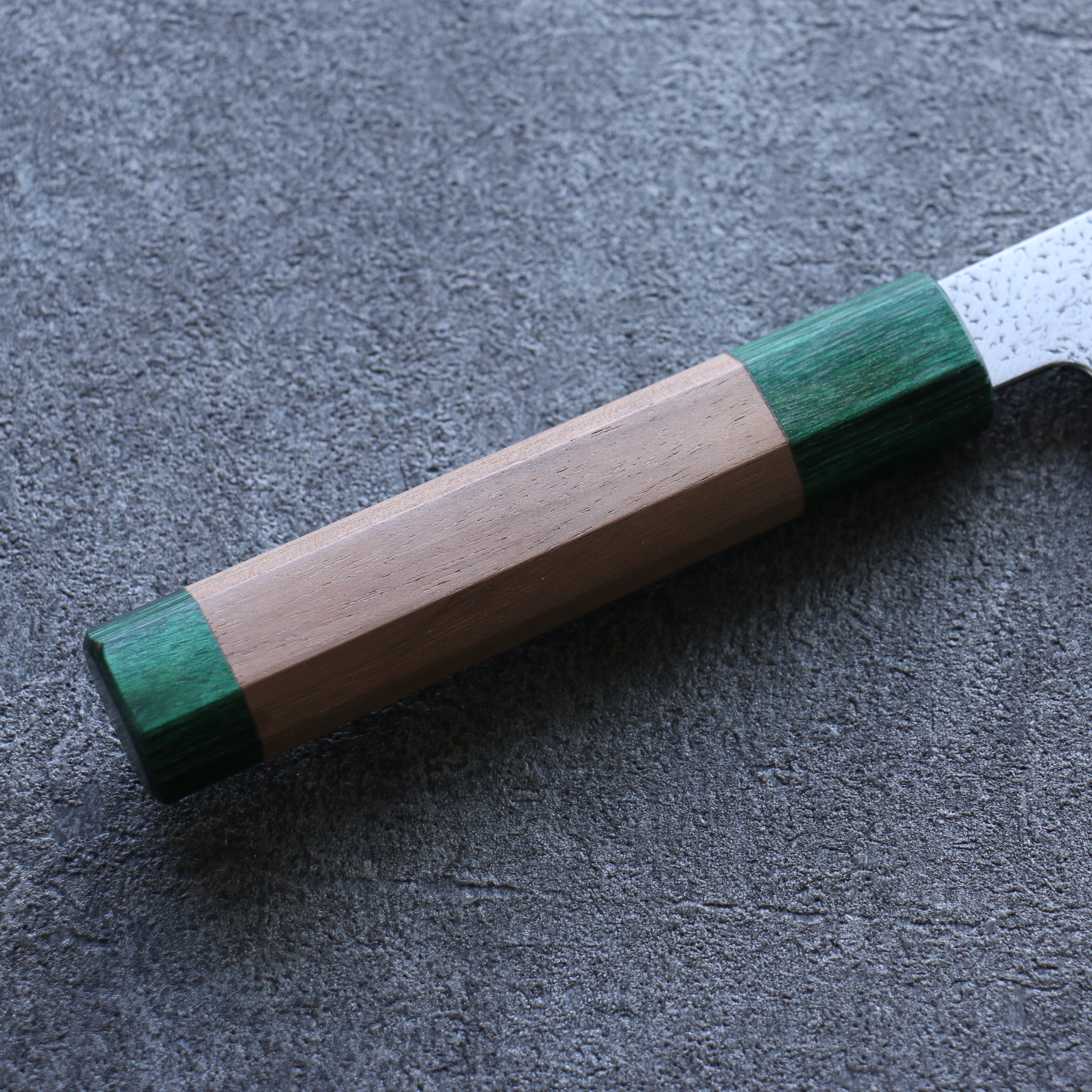 Seisuke Blue Super Hammered Bunka 165mm Walnut (With Double Green Pakka wood) Handle - Japanny - Best Japanese Knife