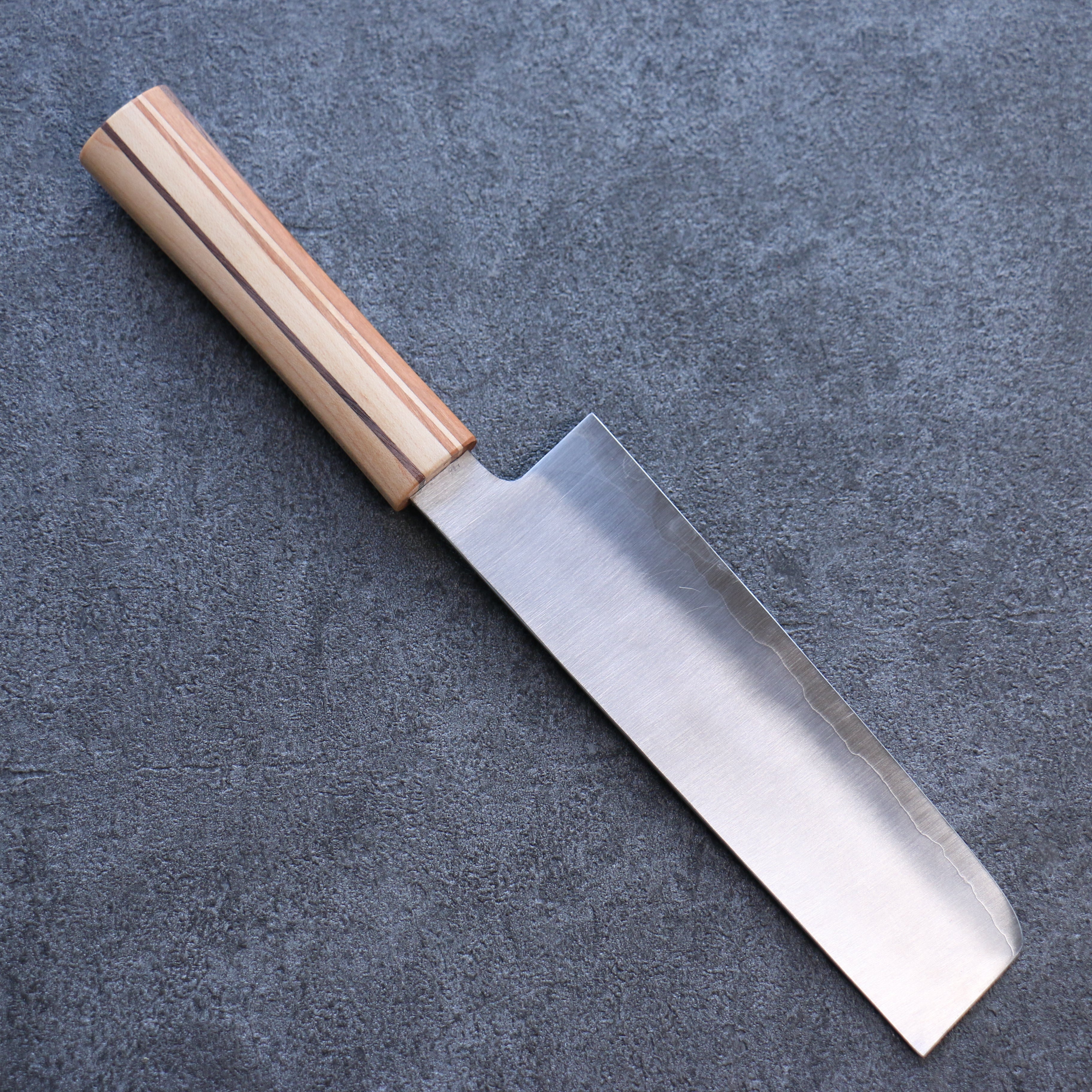 Shigeki Tanaka Majiro Silver Steel No.3 Nakiri 165mm Maple, Cherry, Walnut Handle - Japanny - Best Japanese Knife