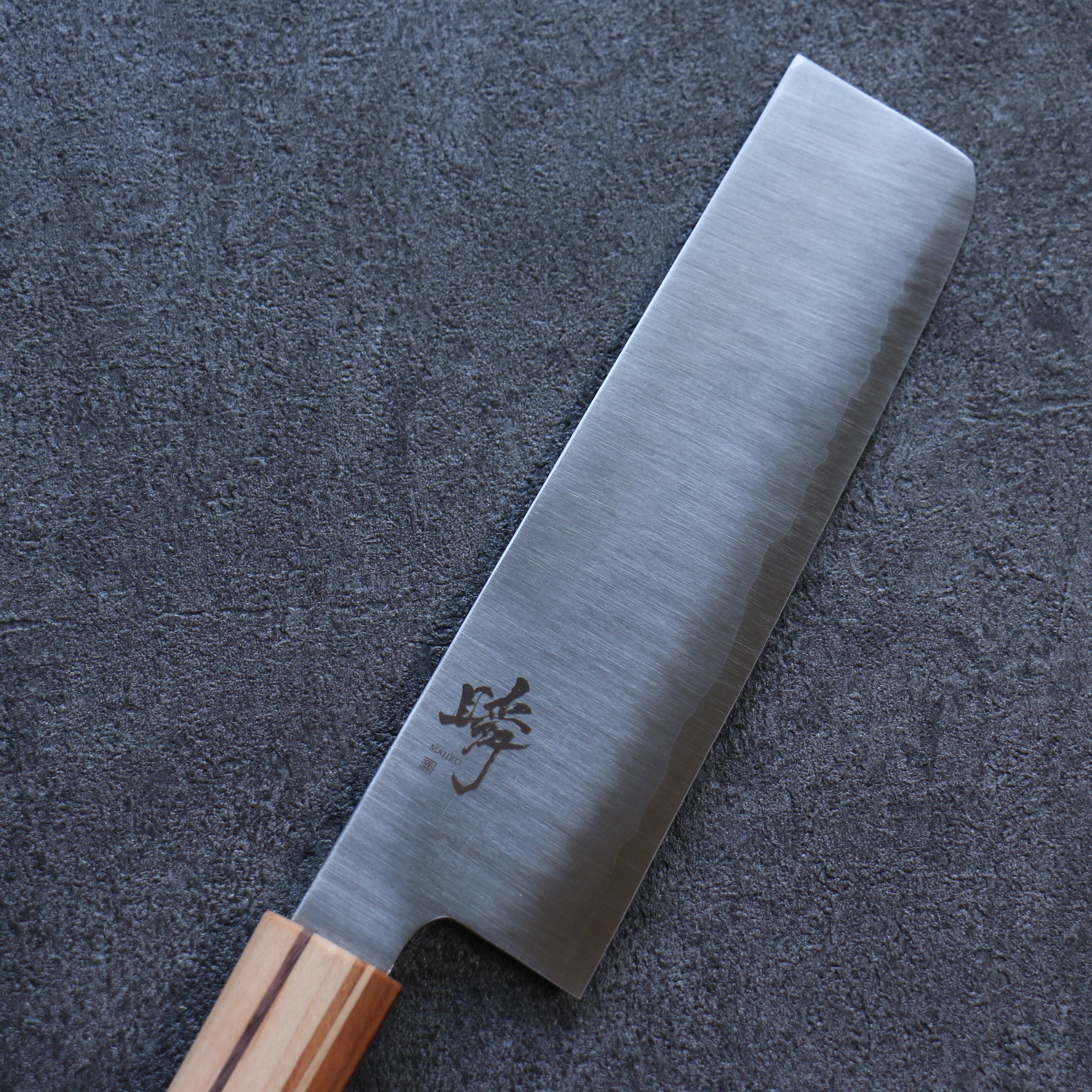 Shigeki Tanaka Majiro Silver Steel No.3 Nakiri 165mm Maple, Cherry, Walnut Handle - Japanny - Best Japanese Knife