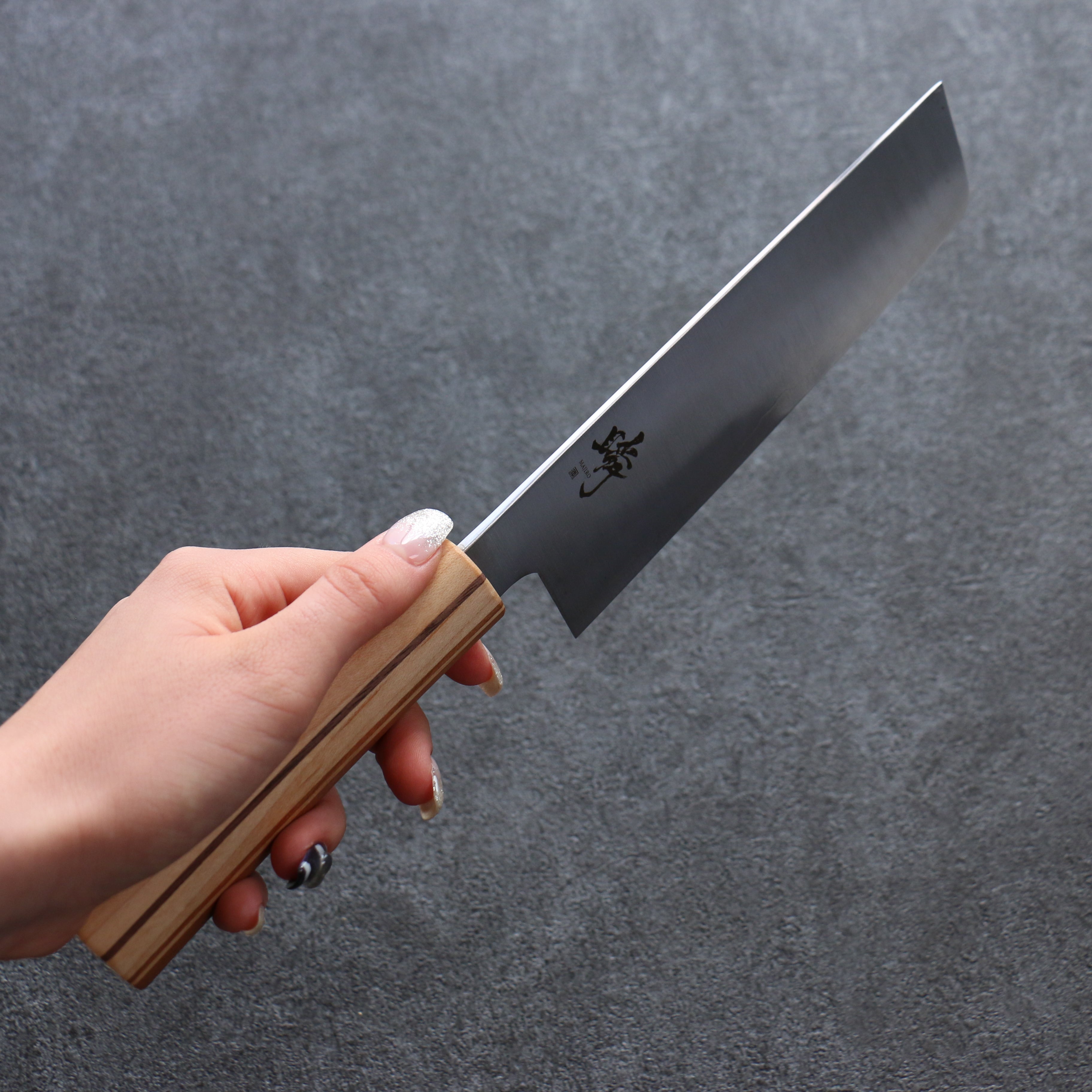 Shigeki Tanaka Majiro Silver Steel No.3 Nakiri 165mm Maple, Cherry, Walnut Handle - Japanny - Best Japanese Knife