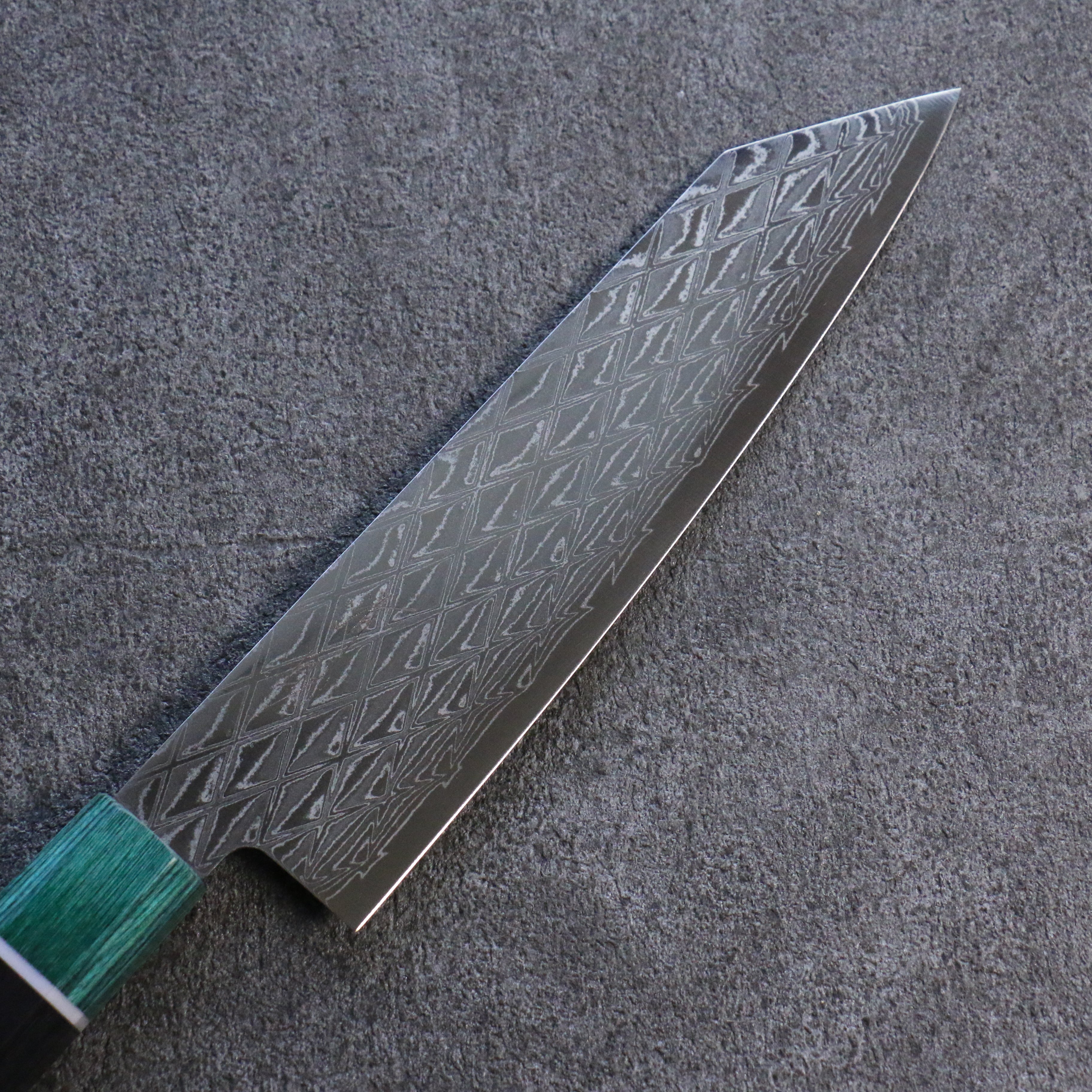 Seisuke AUS10 Mirror Crossed Kiritsuke Santoku 180mm Black Pakka wood(ferrule: Green Pakka wood) Handle - Japanny - Best Japanese Knife