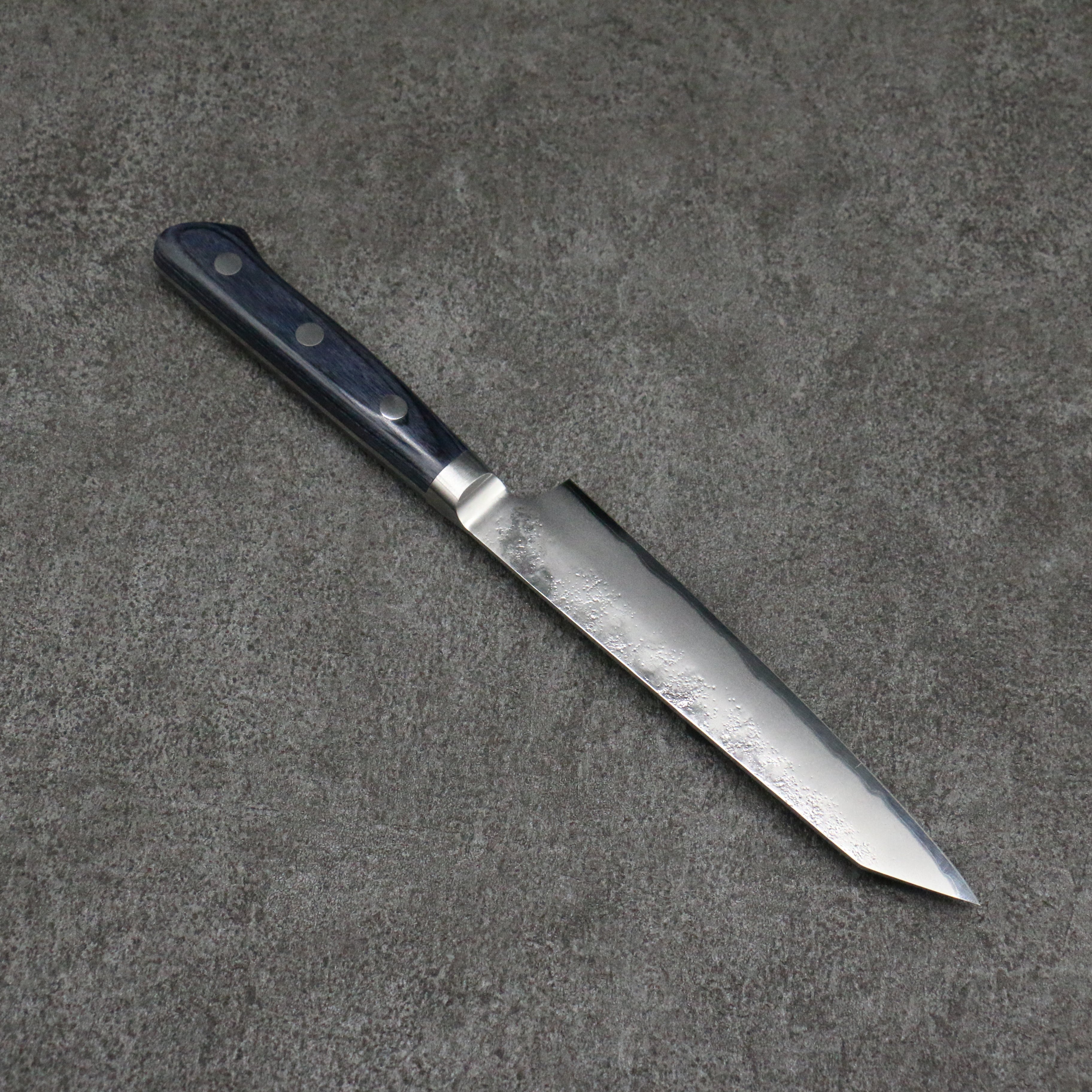 Seisuke Blue Steel No.2 Nashiji Kiritsuke Petty-Utility 145mm Navy blue Pakka wood Handle - Japanny - Best Japanese Knife