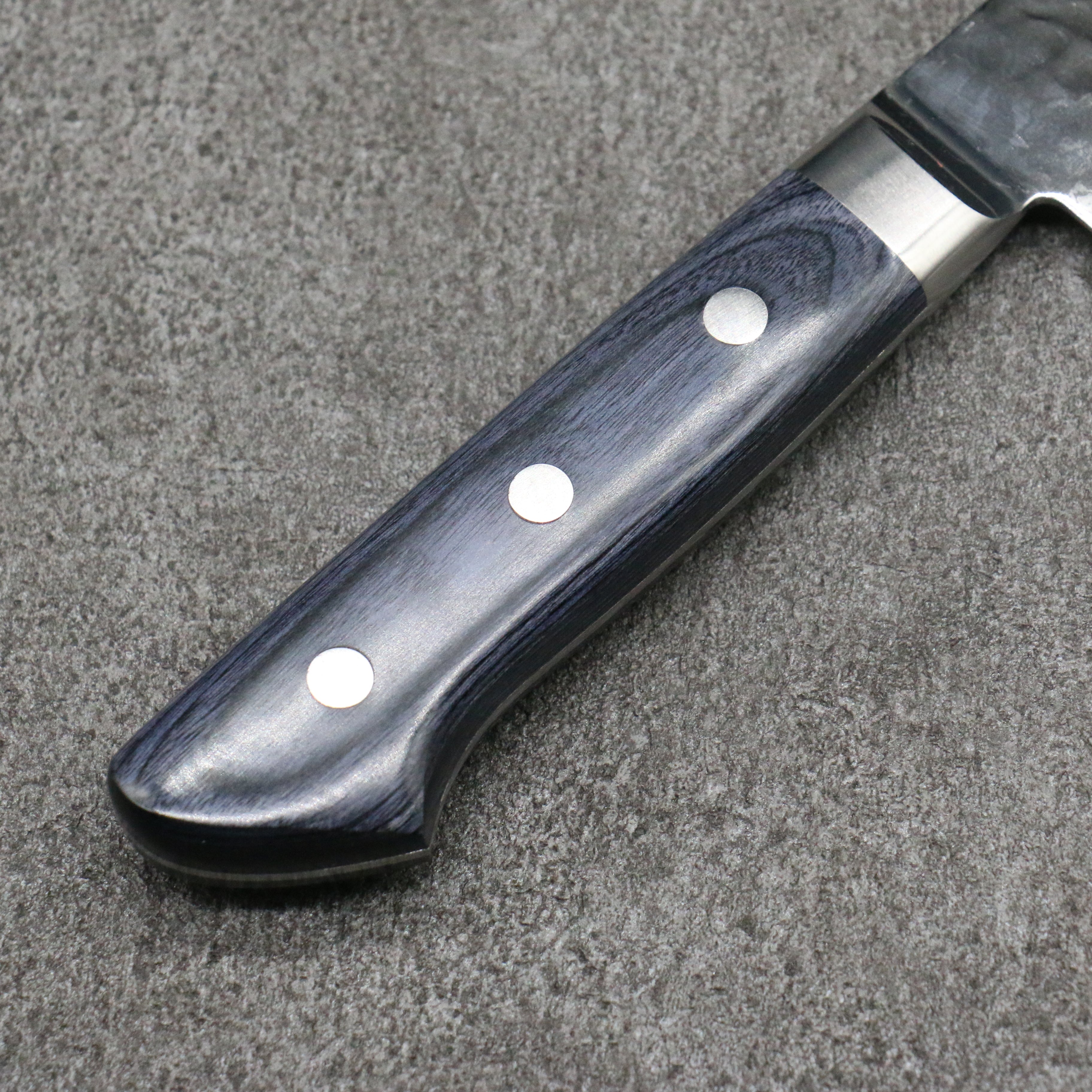 Seisuke Seiun VG10 33 Layer Damascus Santoku 180mm Navy blue Pakka wood Handle - Japanny - Best Japanese Knife