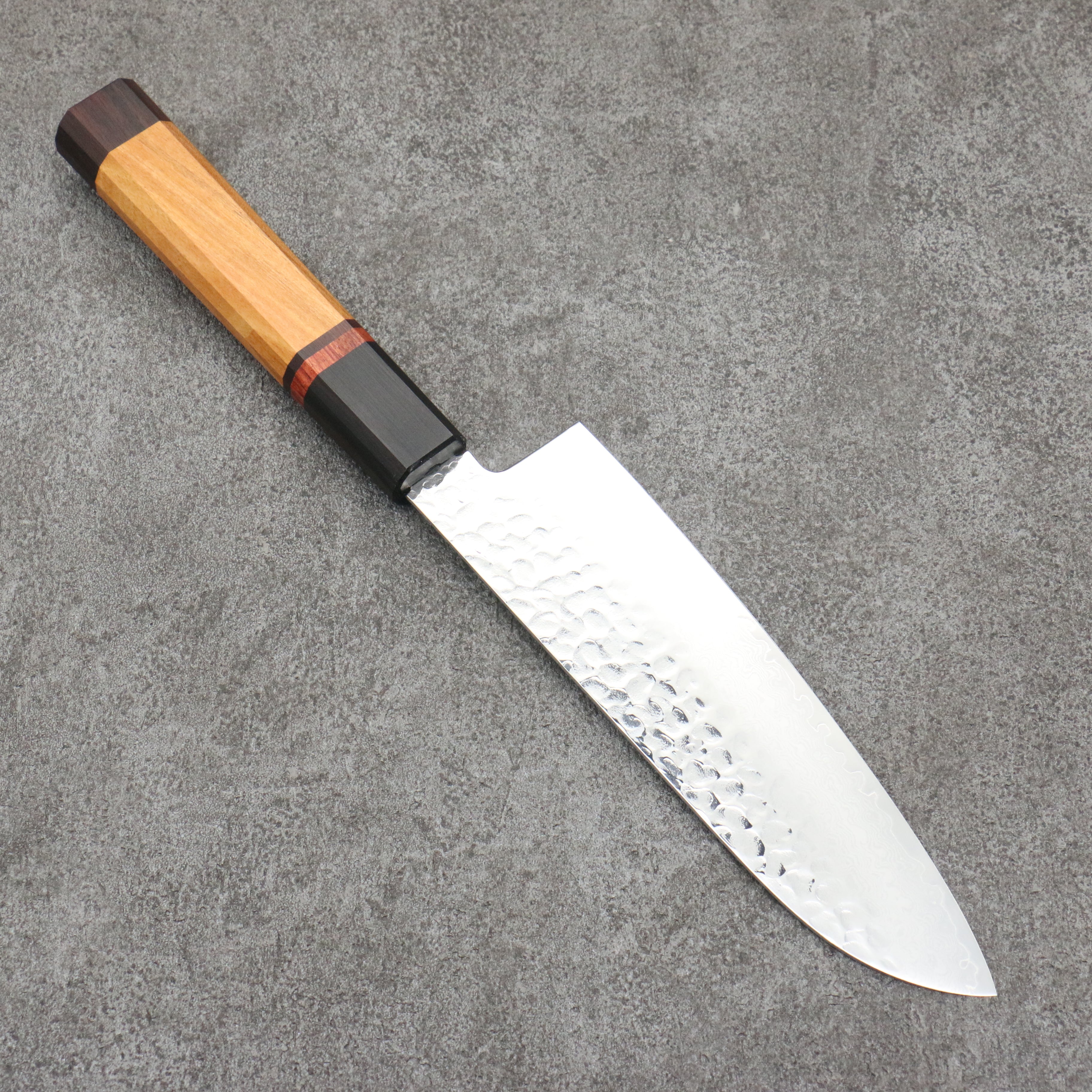 Sakai Takayuki VG10 33 Layer Damascus Santoku 170mm Mountain cherry (12 sided) Handle - Japanny - Best Japanese Knife