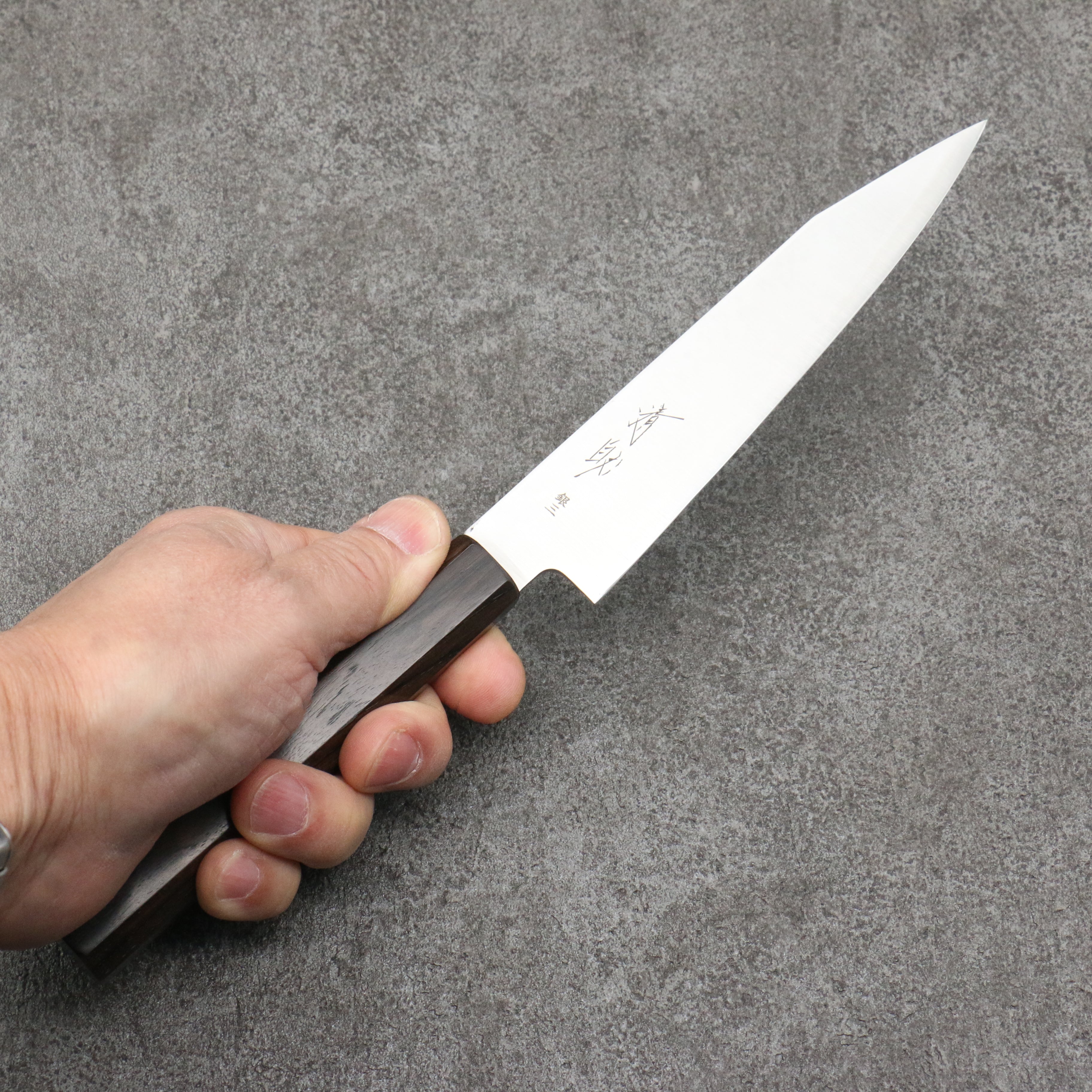 Seisuke Silver Steel No.3 Kiritsuke Petty-Utility 150mm Ebony Wood Handle - Japanny - Best Japanese Knife