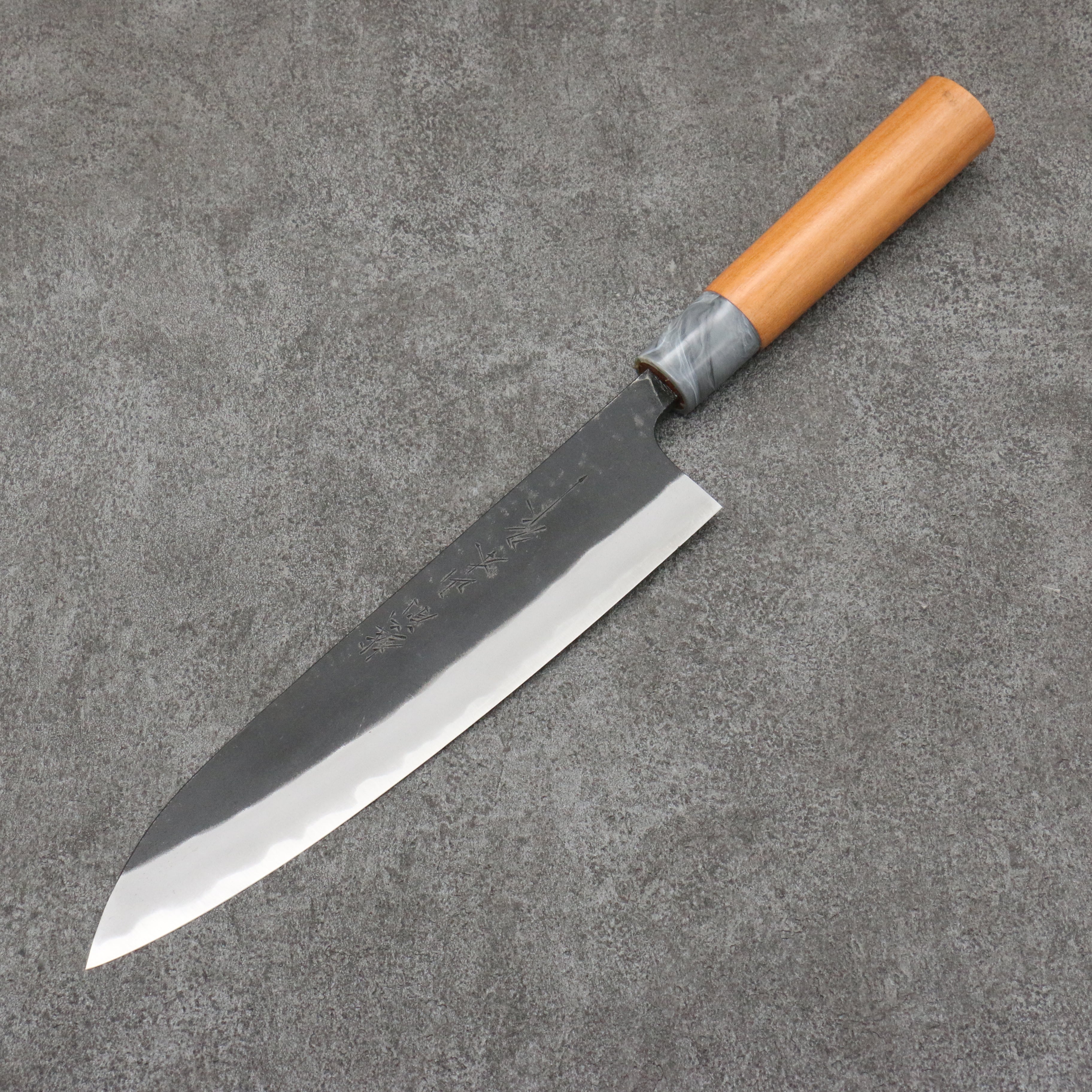 Nao Yamamoto White Steel No.2 Kurouchi Gyuto 210mm Cherry Tree Handle - Japanny - Best Japanese Knife