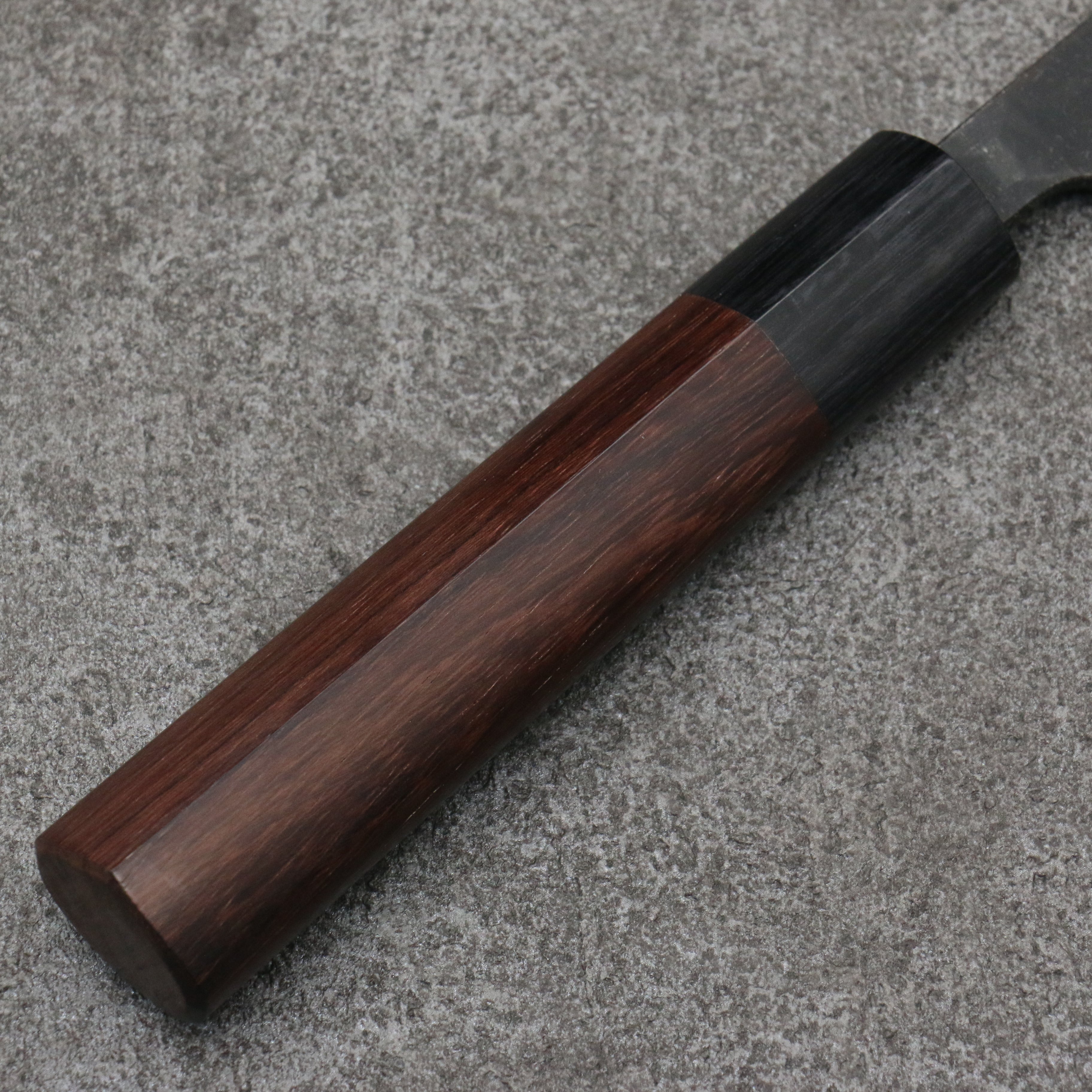 Nao Yamamoto Blue Steel Kurouchi Petty-Utility 135mm Shitan (ferrule: Black Pakka wood) Handle - Japanny - Best Japanese Knife