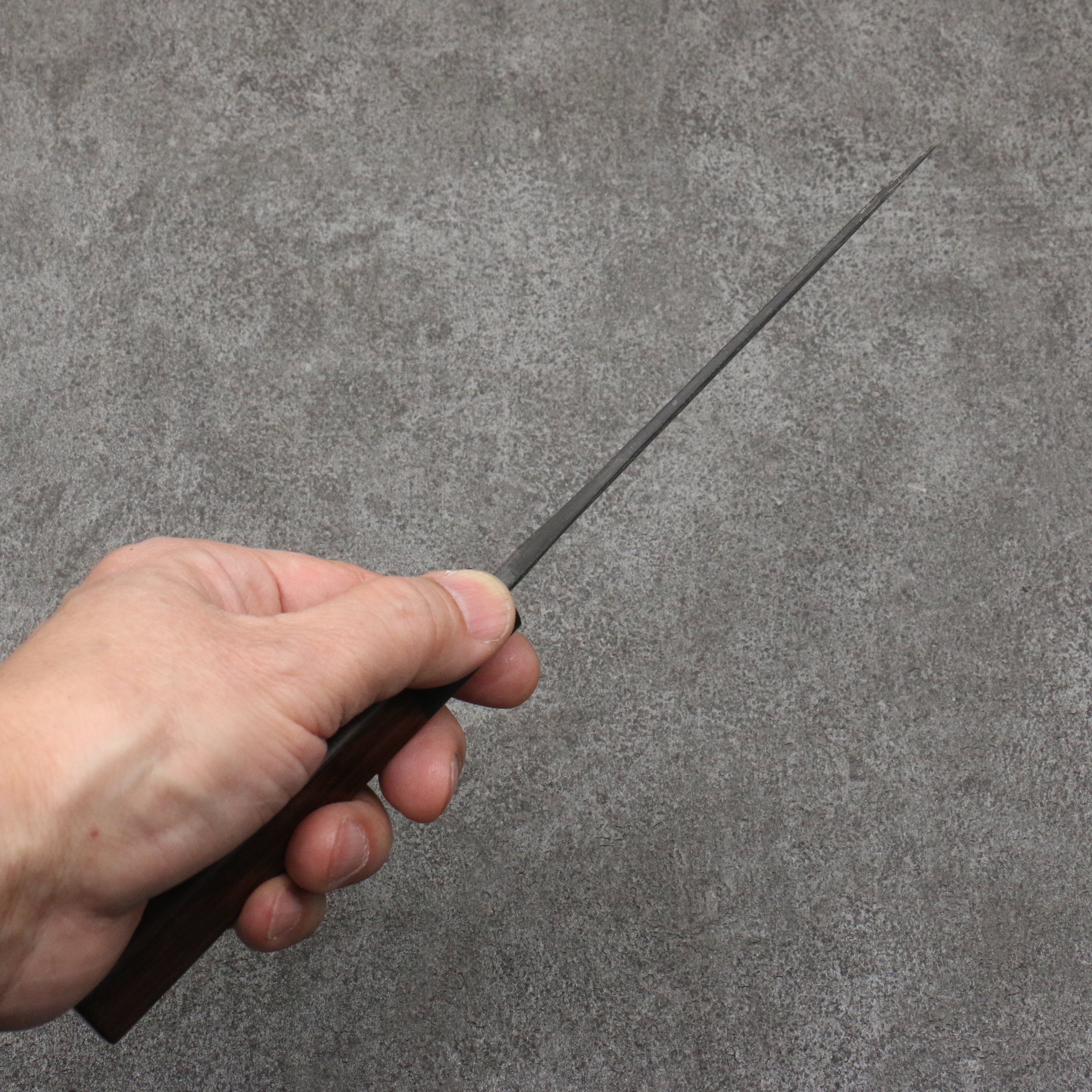 Nao Yamamoto Blue Steel Kurouchi Petty-Utility 135mm Shitan (ferrule: Black Pakka wood) Handle - Japanny - Best Japanese Knife