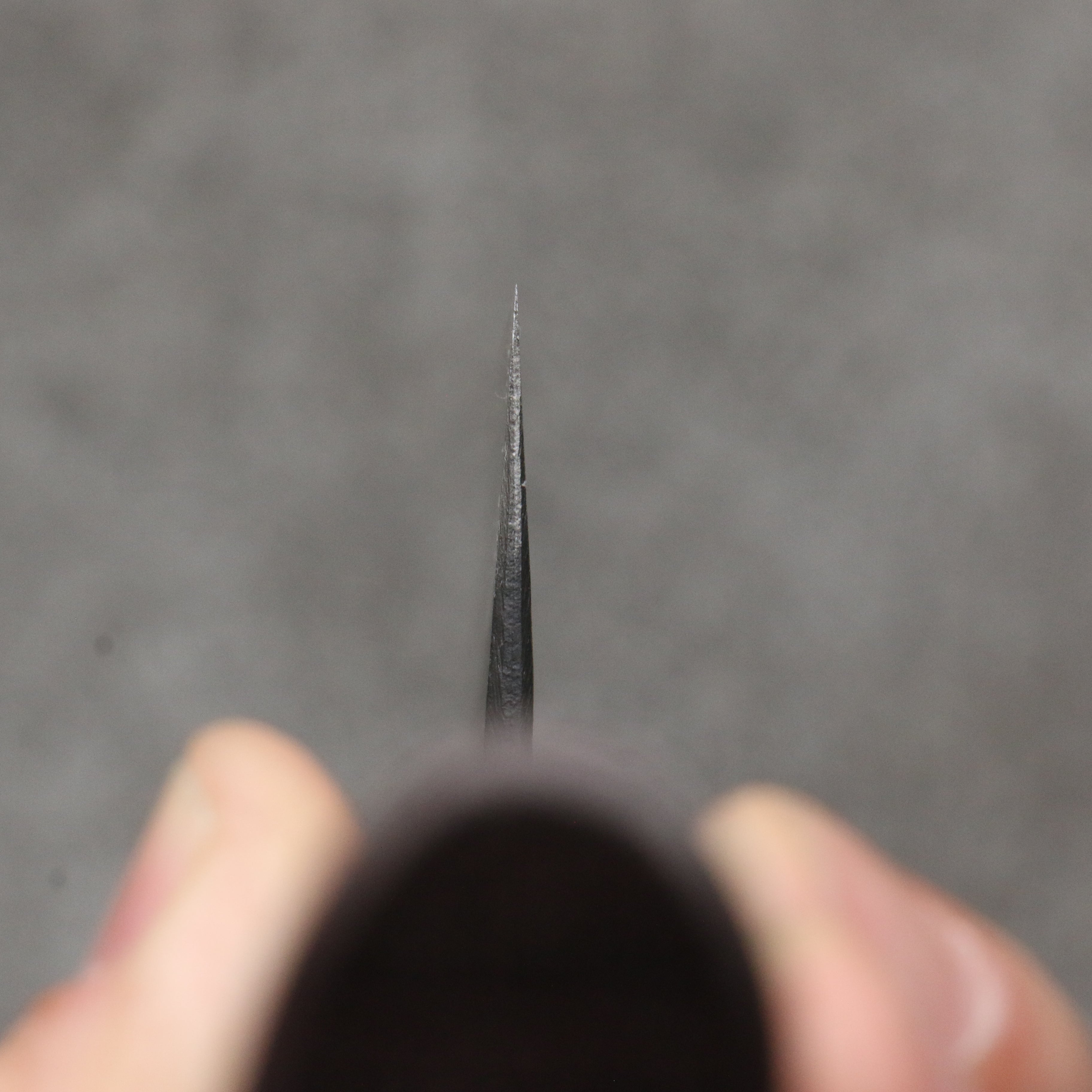 Nao Yamamoto Blue Steel Kurouchi Santoku 170mm Shitan (ferrule: Black Pakka wood) Handle - Japanny - Best Japanese Knife