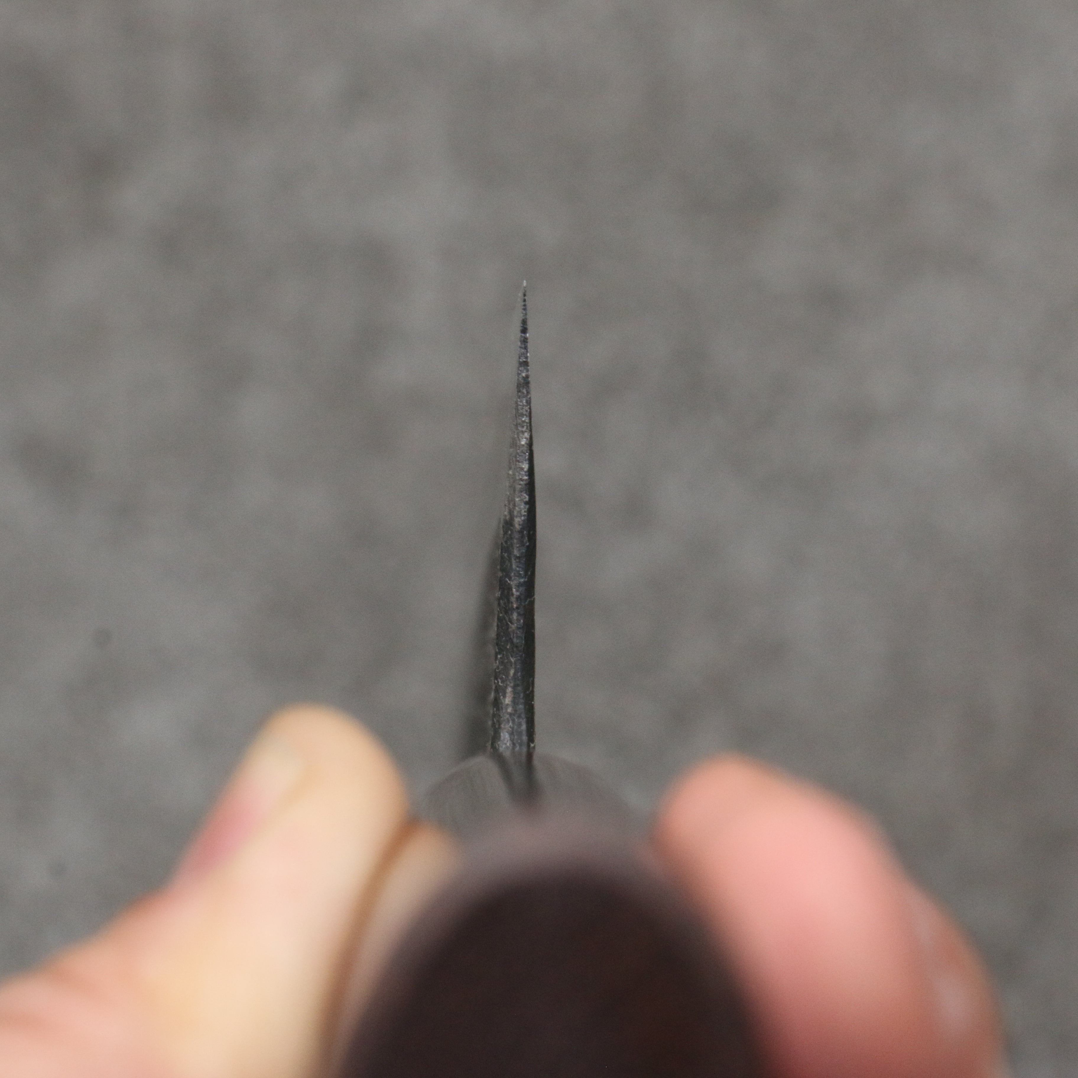 Nao Yamamoto Blue Steel Kurouchi Gyuto 180mm Shitan (ferrule: Red Pakka wood) Handle - Japanny - Best Japanese Knife