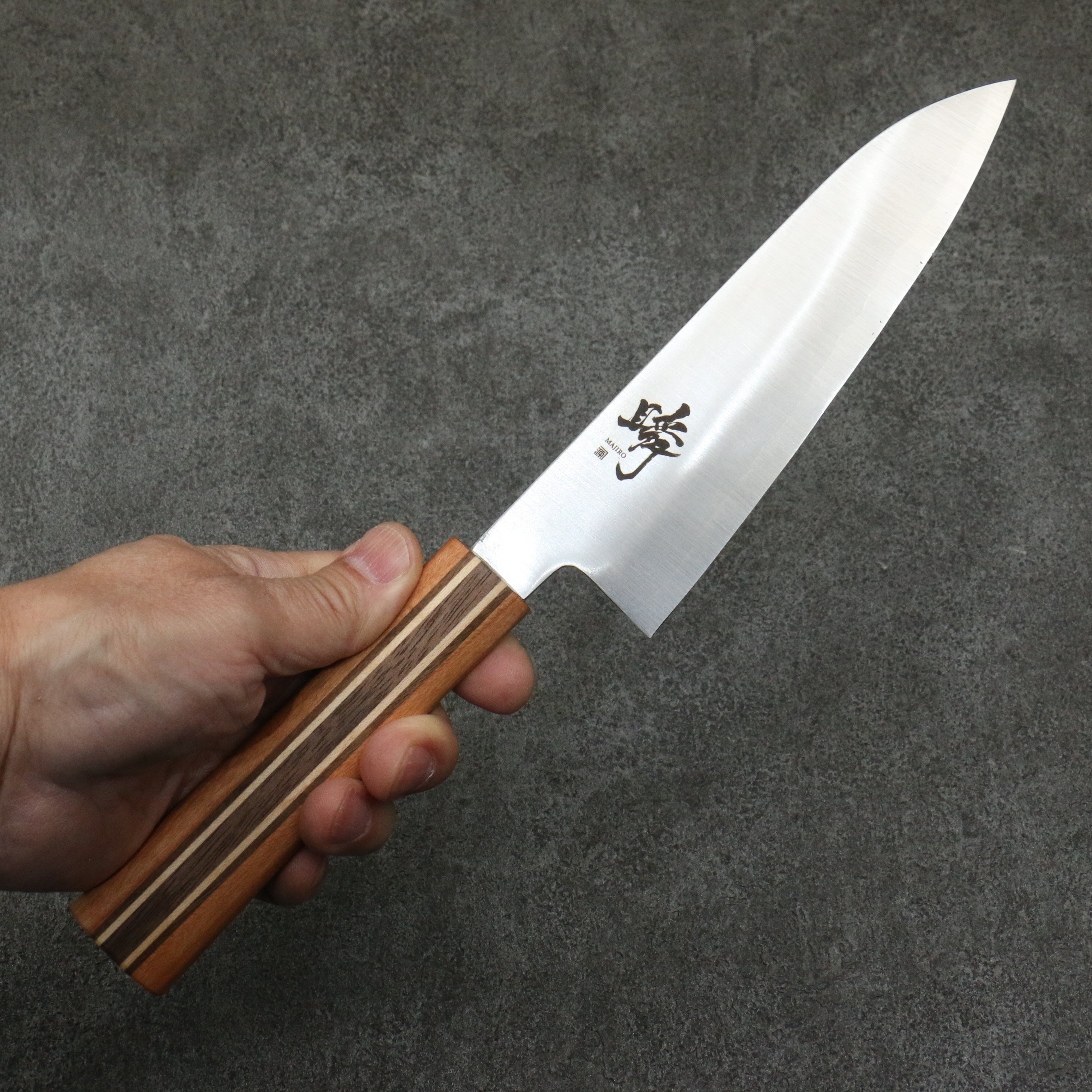 Shigeki Tanaka Majiro Silver Steel No.3 Santoku 165mm Maple, Cherry, Walnut Handle - Japanny - Best Japanese Knife