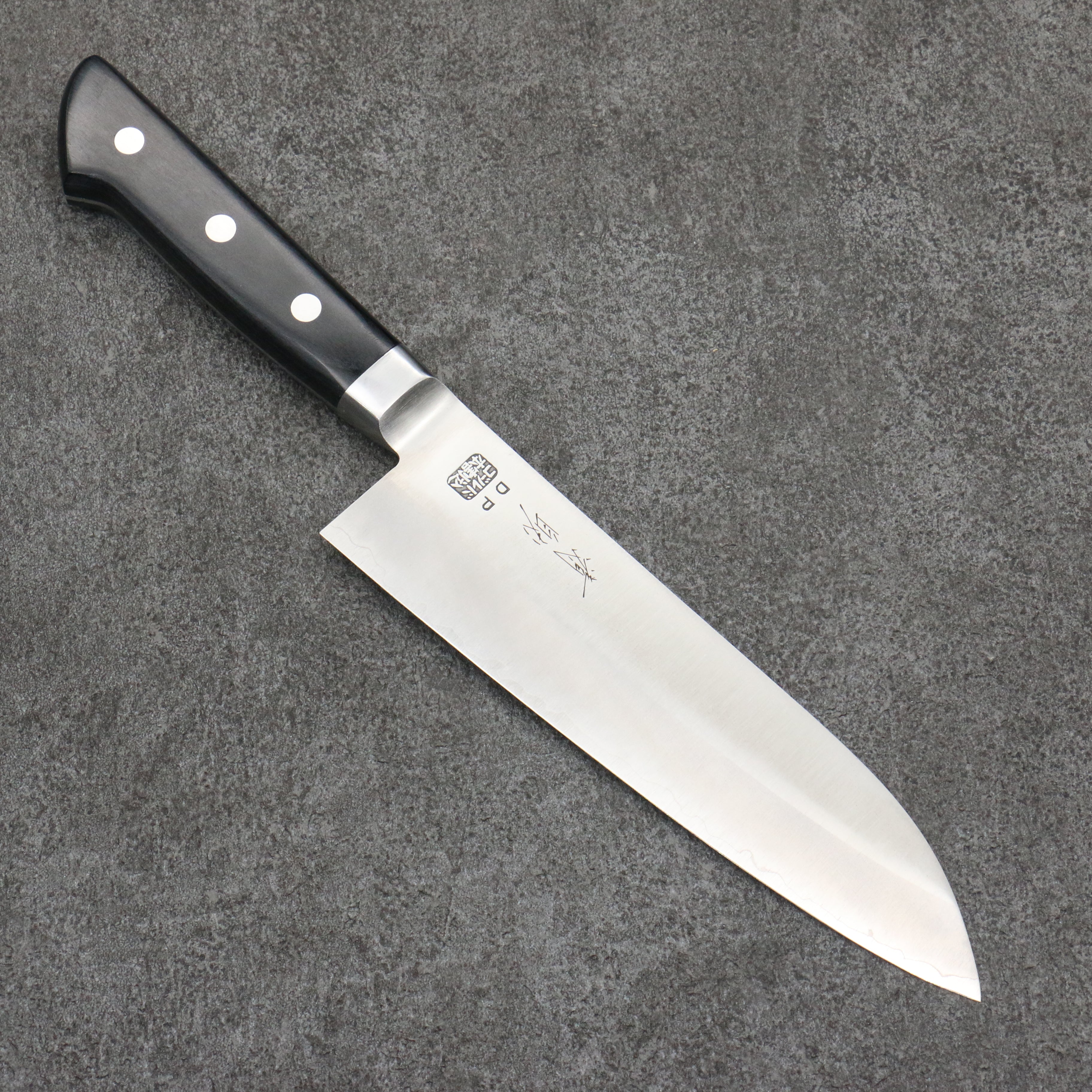 Seisuke VG1 Migaki Polish Finish Santoku 165mm Black Pakka wood Handle - Japanny - Best Japanese Knife