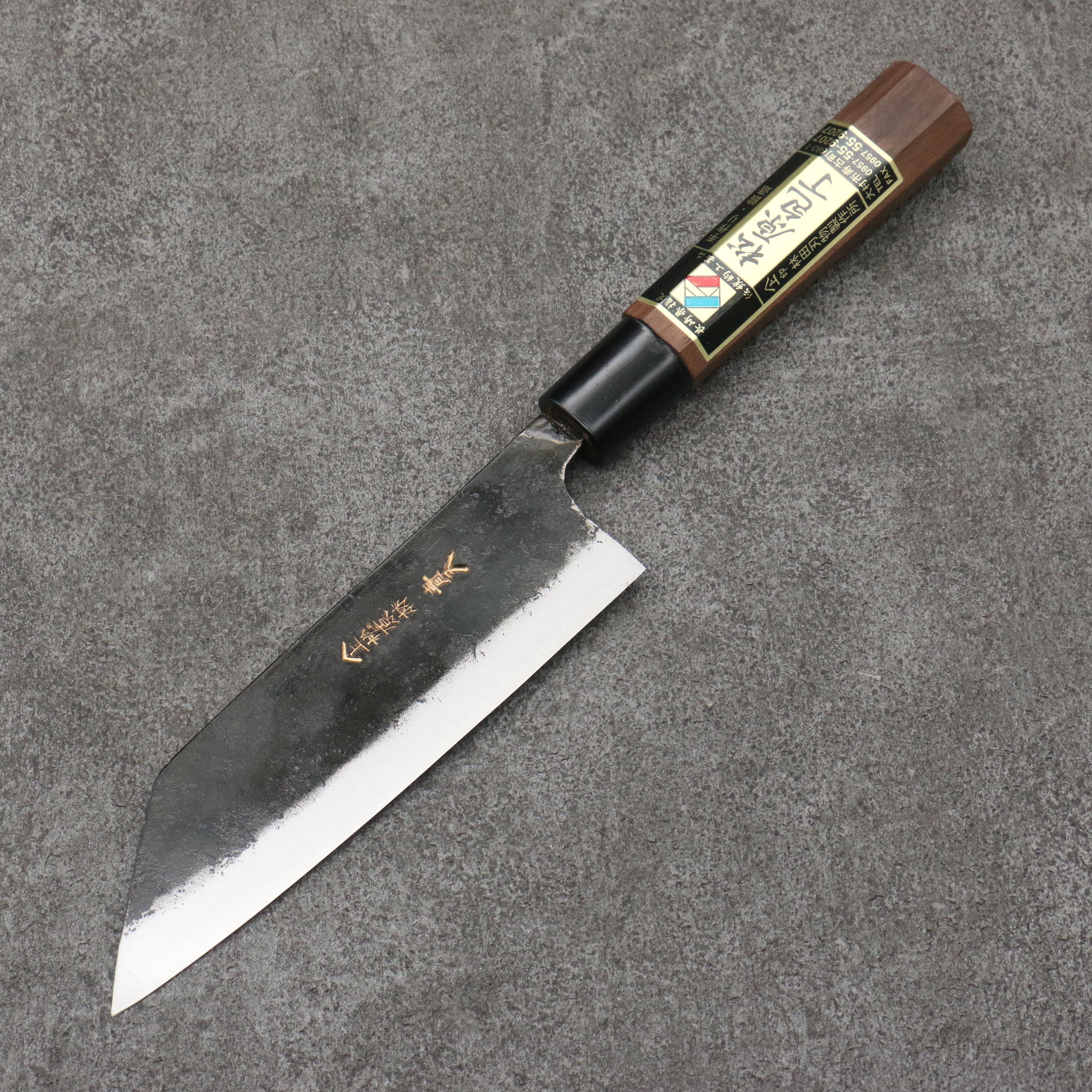 Hayashida Blue Steel No.2 Black Finished Bunka 160mm Walnut Handle - Japanny - Best Japanese Knife