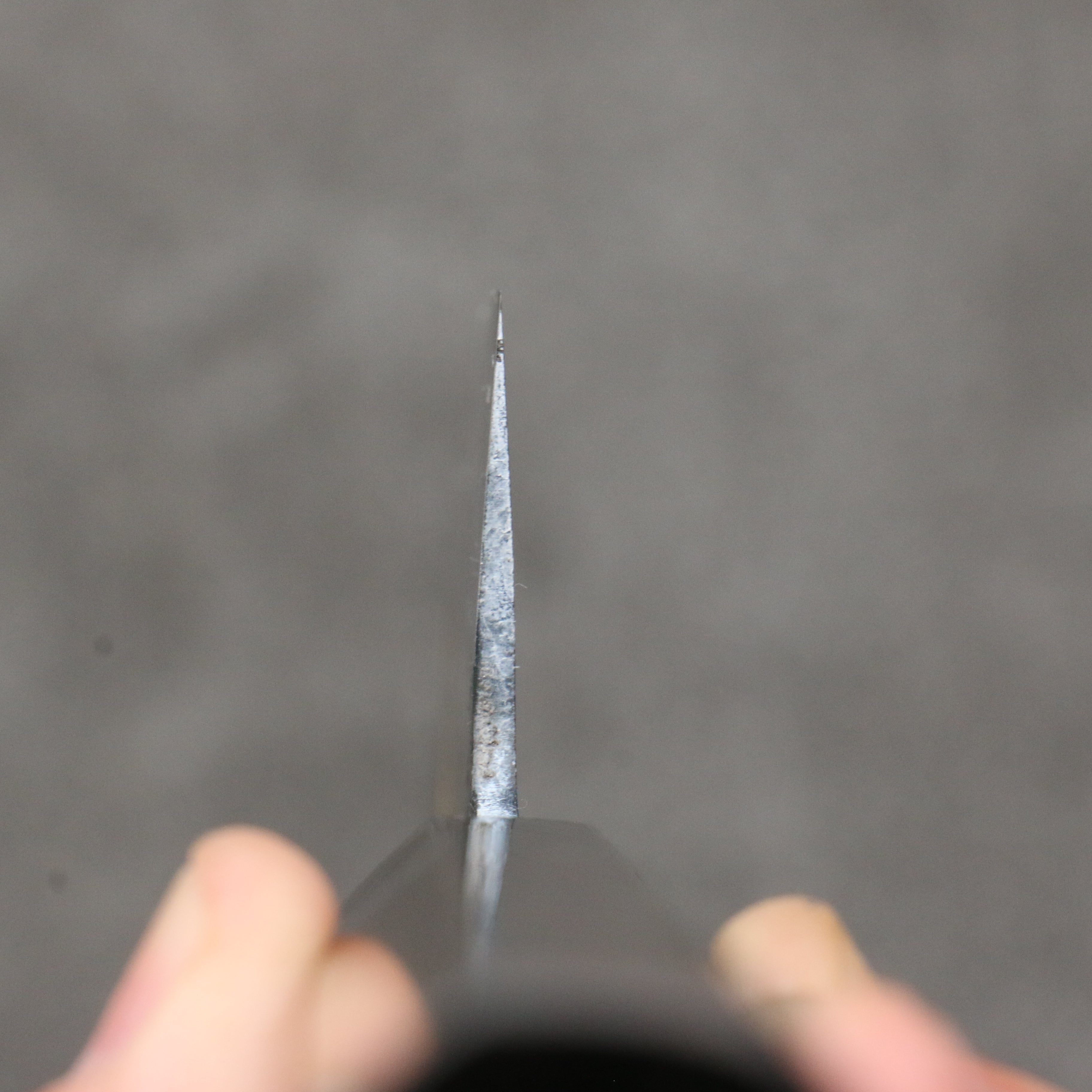 Sakai Takayuki Gold Filled Engraving by Kubota Jyurokuya White Steel No.2 Black Finished Santoku 180mm Ebony Wood Handle - Japanny - Best Japanese Knife