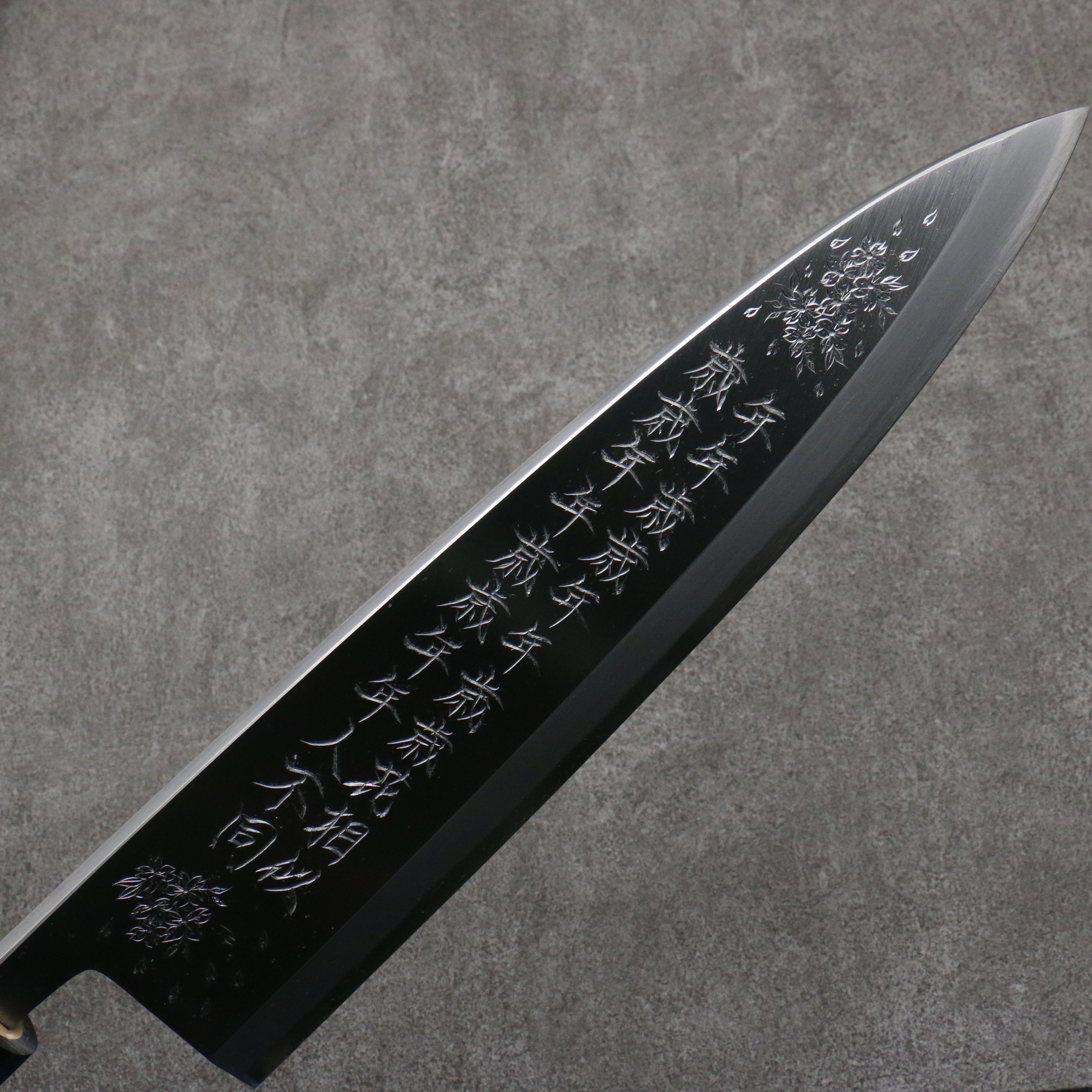 Sakai Takayuki Engraving by Kubota Nennensaisai White Steel No.2 Deba 300mm Magnolia Handle - Japanny - Best Japanese Knife