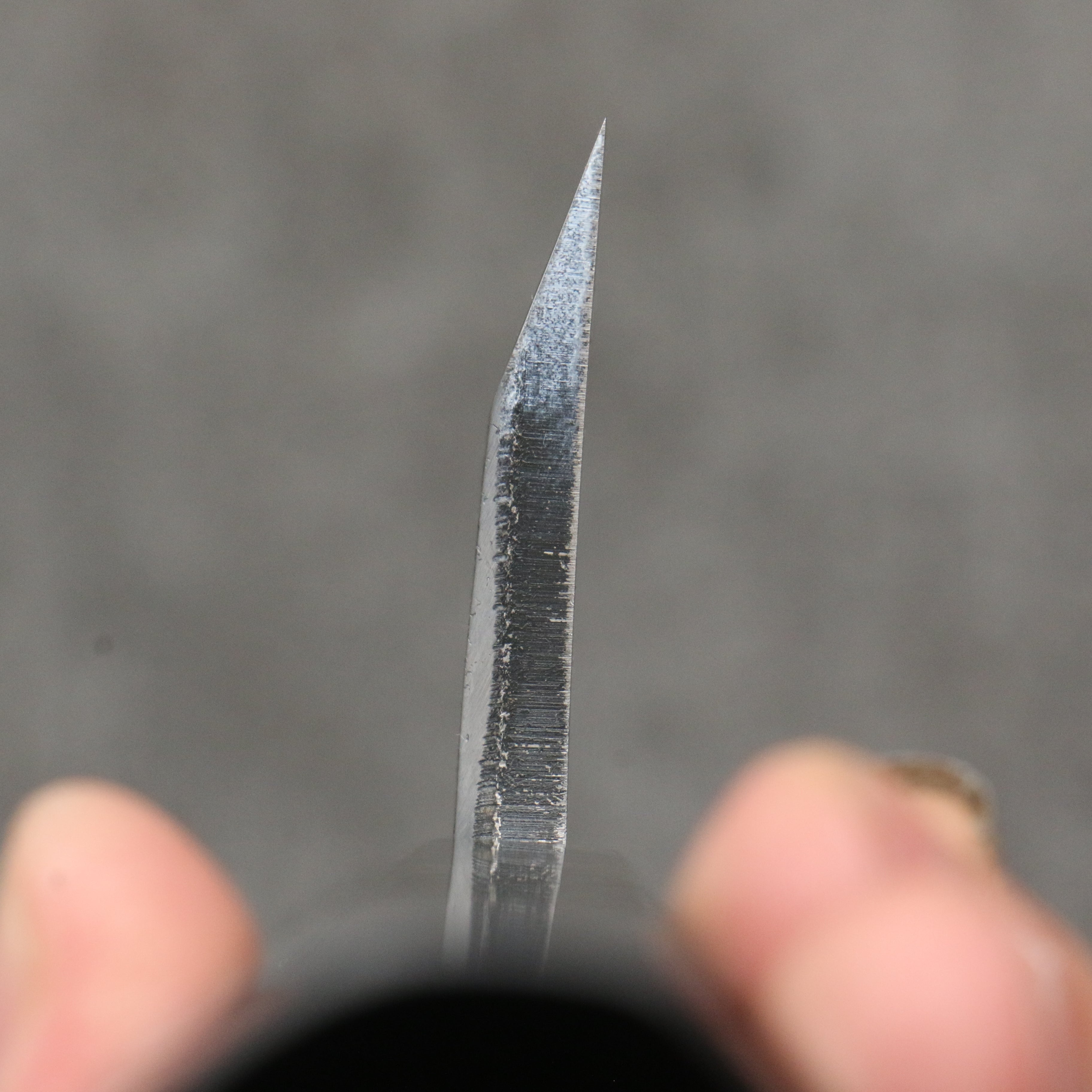 Sakai Takayuki Gold Filled Engraving by Kubota Ittoryumon White Steel No.2 Black Finished Deba 180mm Ebony Wood Handle - Japanny - Best Japanese Knife