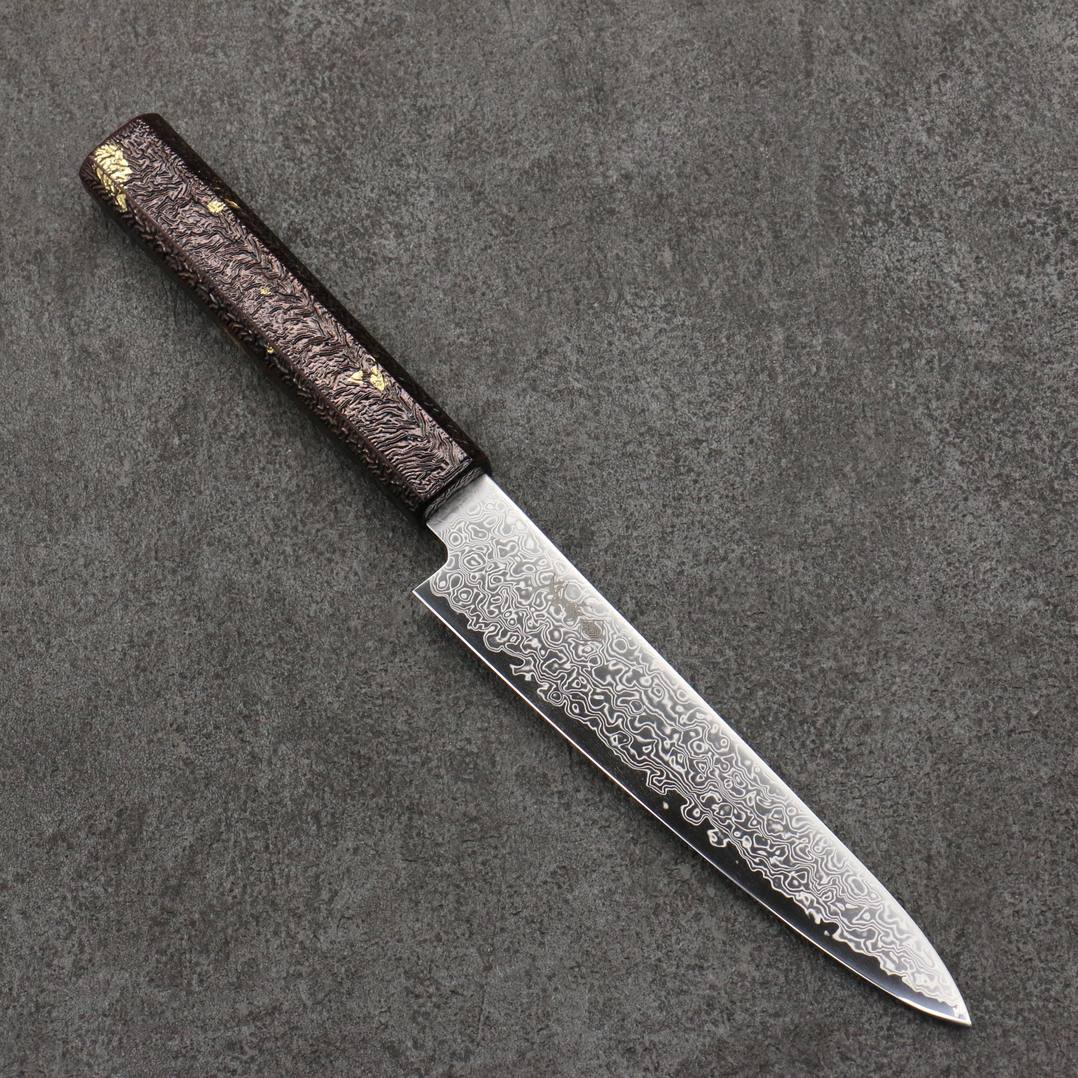 Kanjyo SG2 Damascus Petty-Utility 150mm Purple Lacquered Handle - Japanny - Best Japanese Knife
