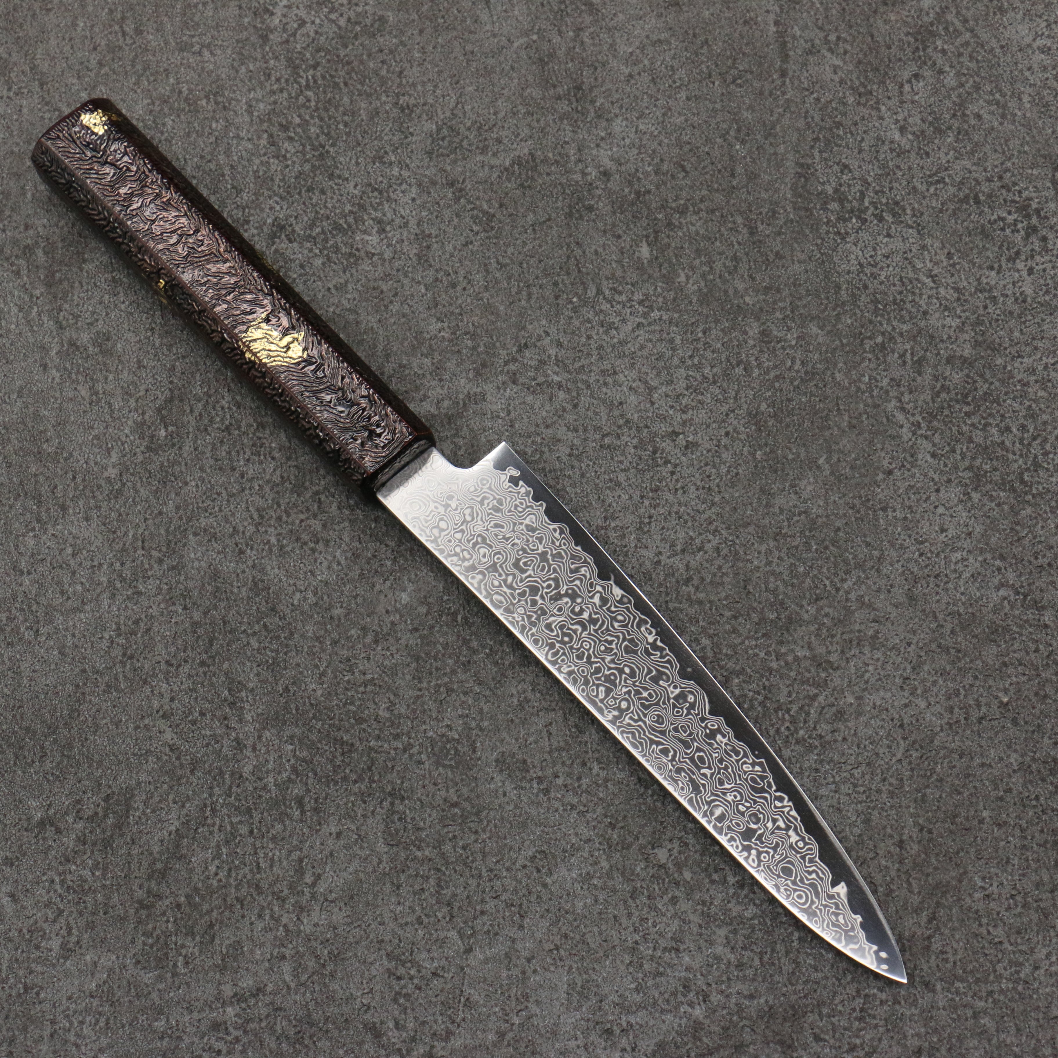 Kanjyo SG2 Damascus Petty-Utility 150mm Purple Lacquered Handle - Japanny - Best Japanese Knife
