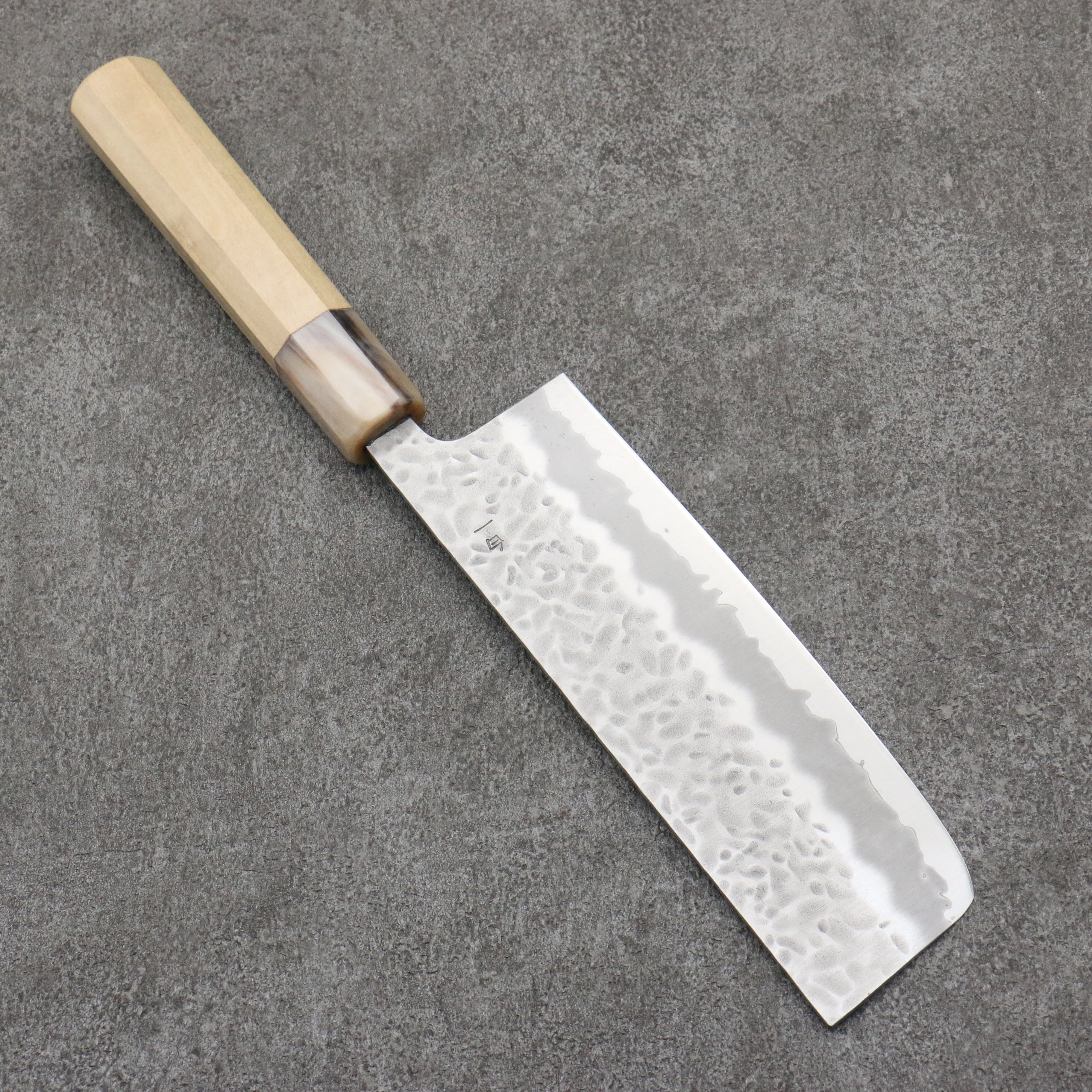 Seisuke Kumo White Steel No.1 Hammered Nakiri 165mm Magnolia Handle - Japanny - Best Japanese Knife