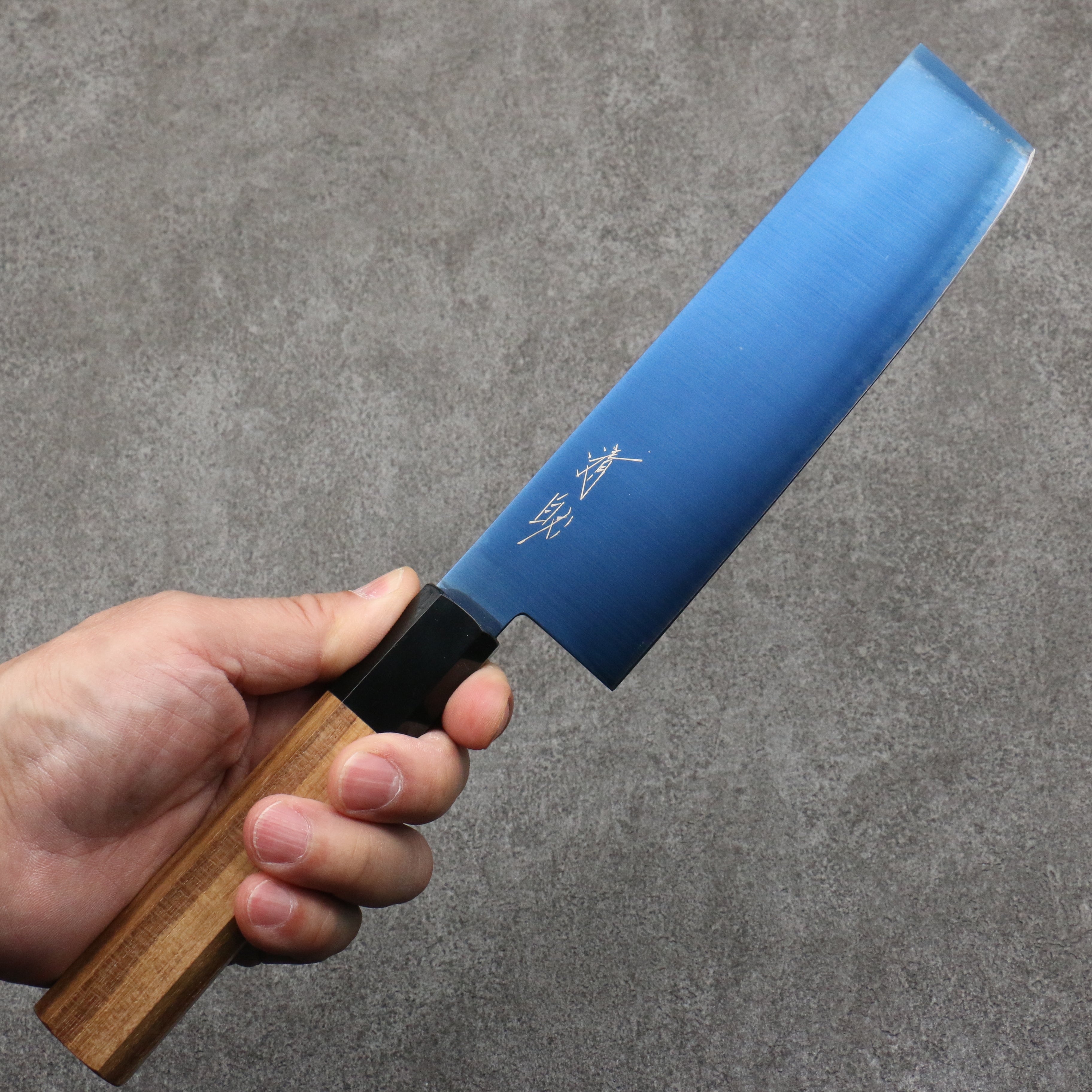 Seisuke SK-85 Ion plating Nakiri 175mm Teak (ferrule: Black Plastic) Handle - Japanny - Best Japanese Knife
