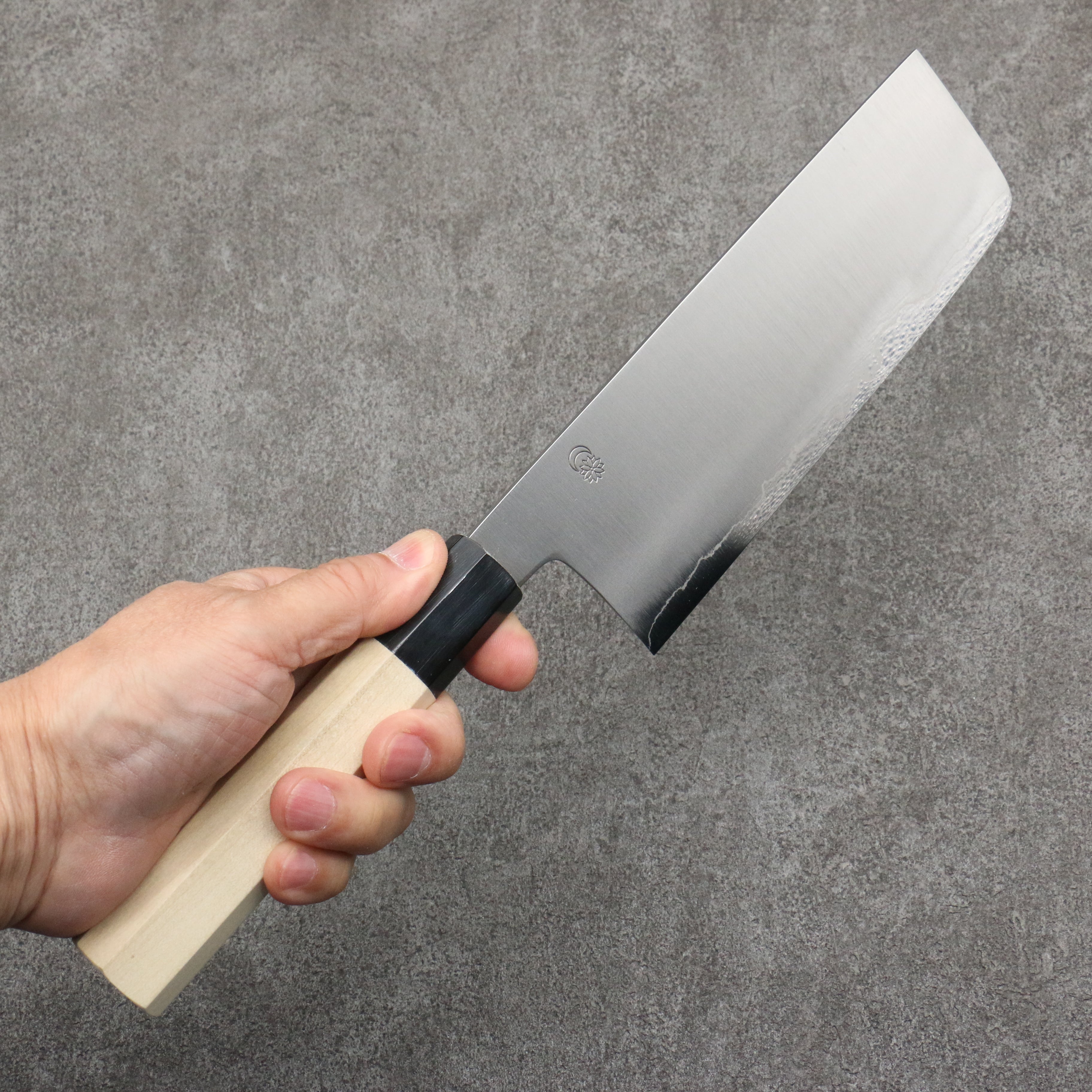 Kikuzuki Silver Steel No.3 Bokashi Nakiri 180mm Magnolia Handle - Japanny - Best Japanese Knife