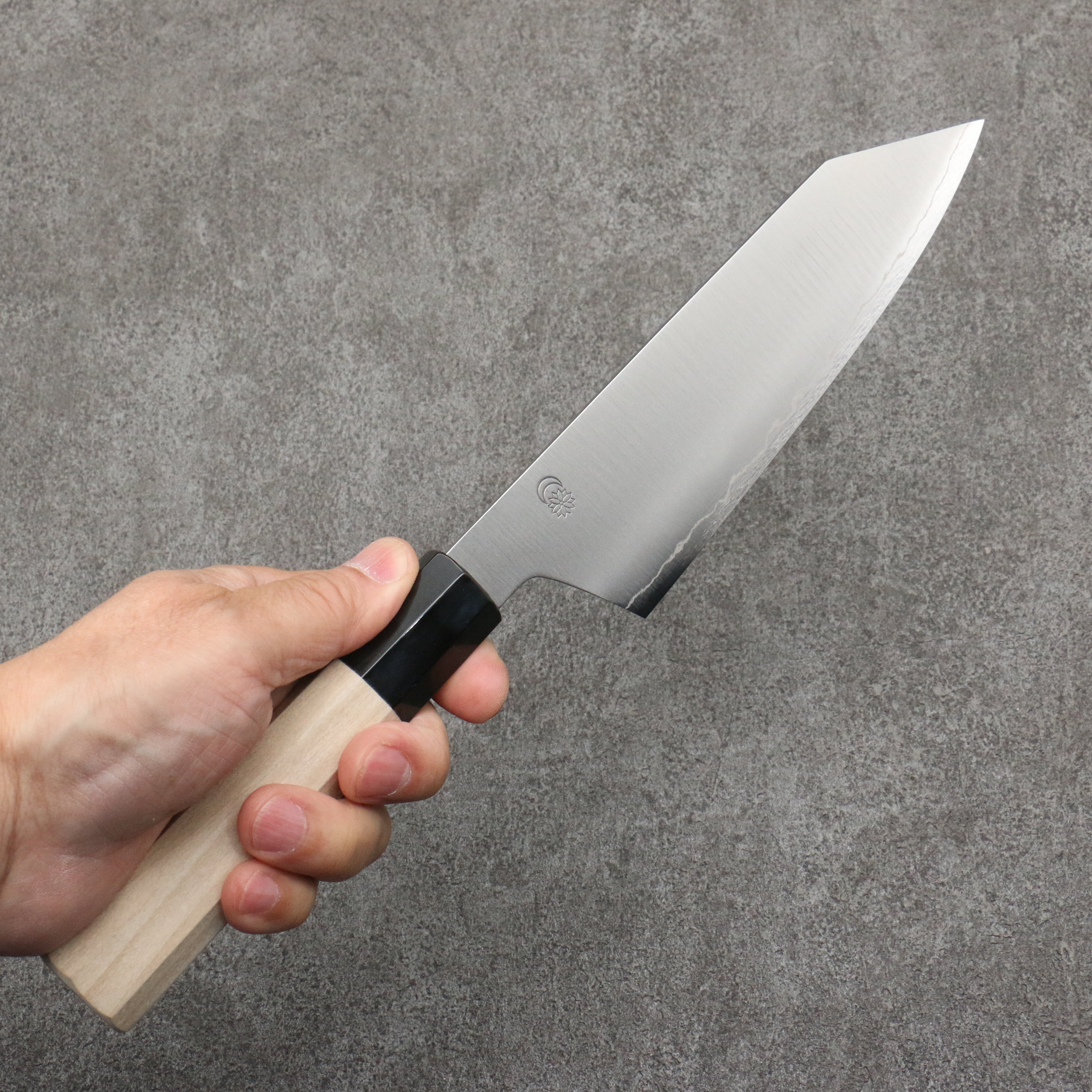 Kikuzuki Silver Steel No.3 Bokashi Kiritsuke Santoku 180mm Magnolia Handle - Japanny - Best Japanese Knife