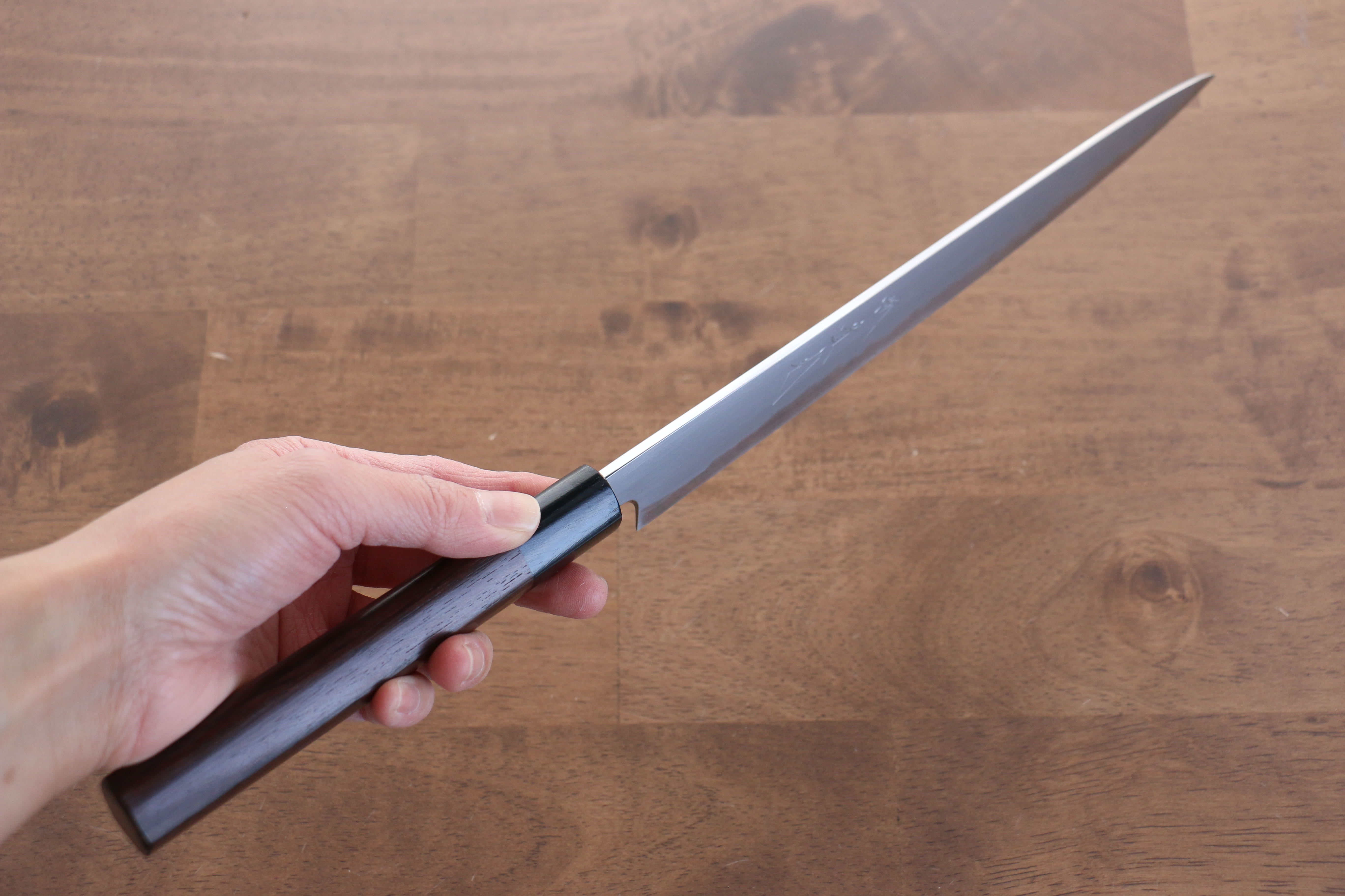 Jikko White Steel No.2 Sujihiki 240mm Shitan Handle - Japanny - Best Japanese Knife