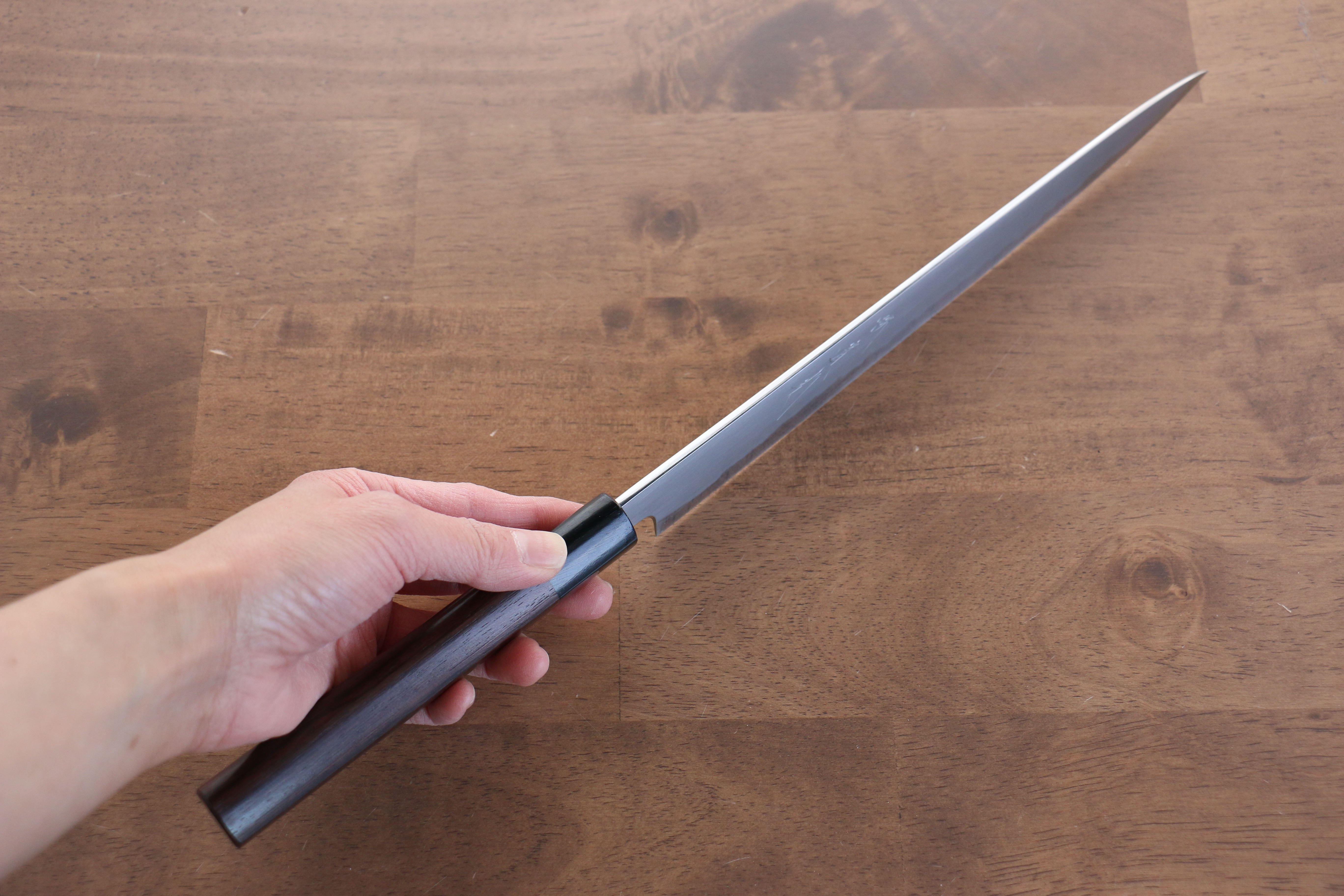 Jikko White Steel No.2 Sujihiki 240mm Shitan Handle - Japanny - Best Japanese Knife