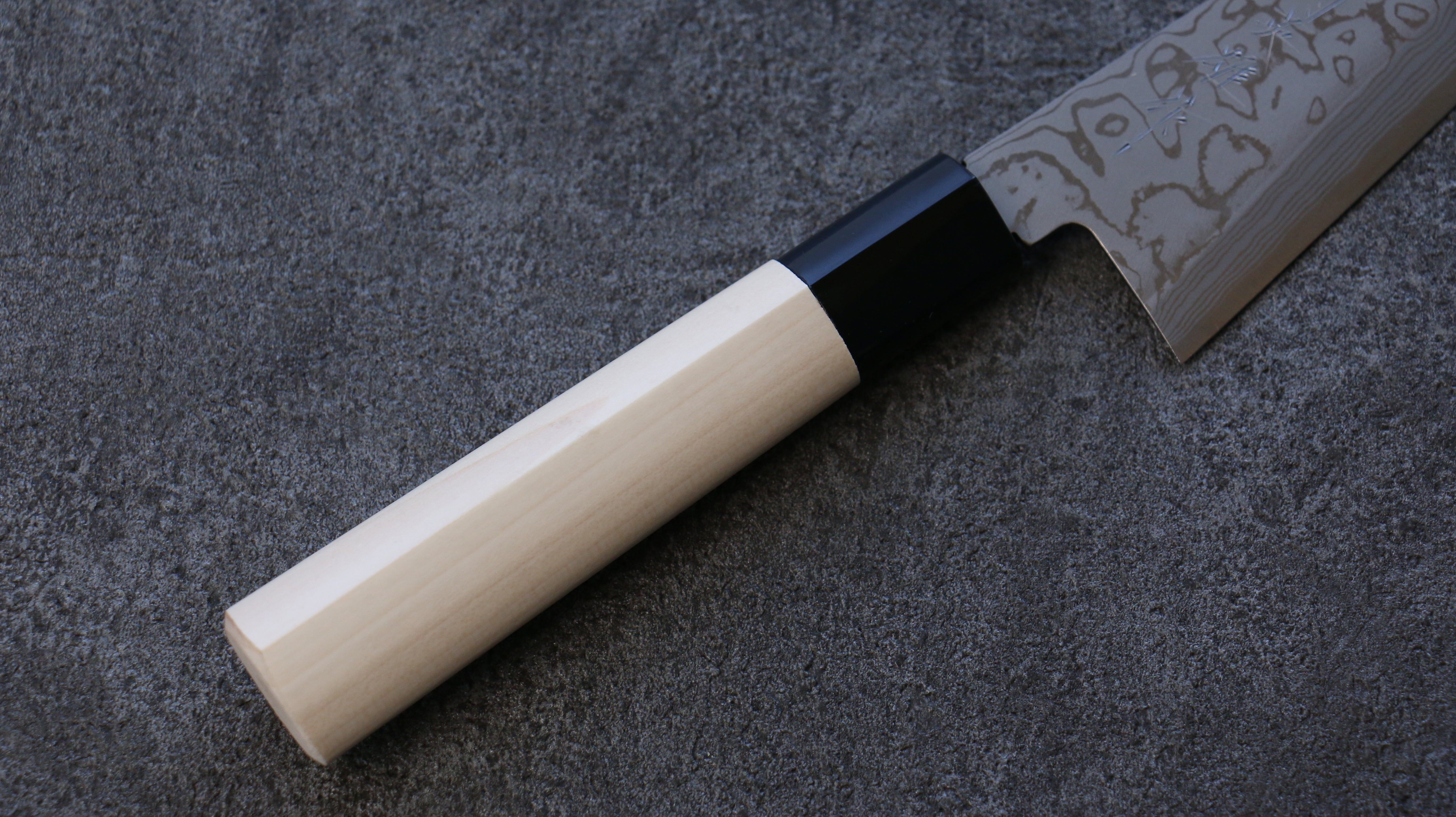 Hideo Kitaoka Blue Steel No.2 Damascus Honesuki Boning 150mm Magnolia Handle - Japanny - Best Japanese Knife