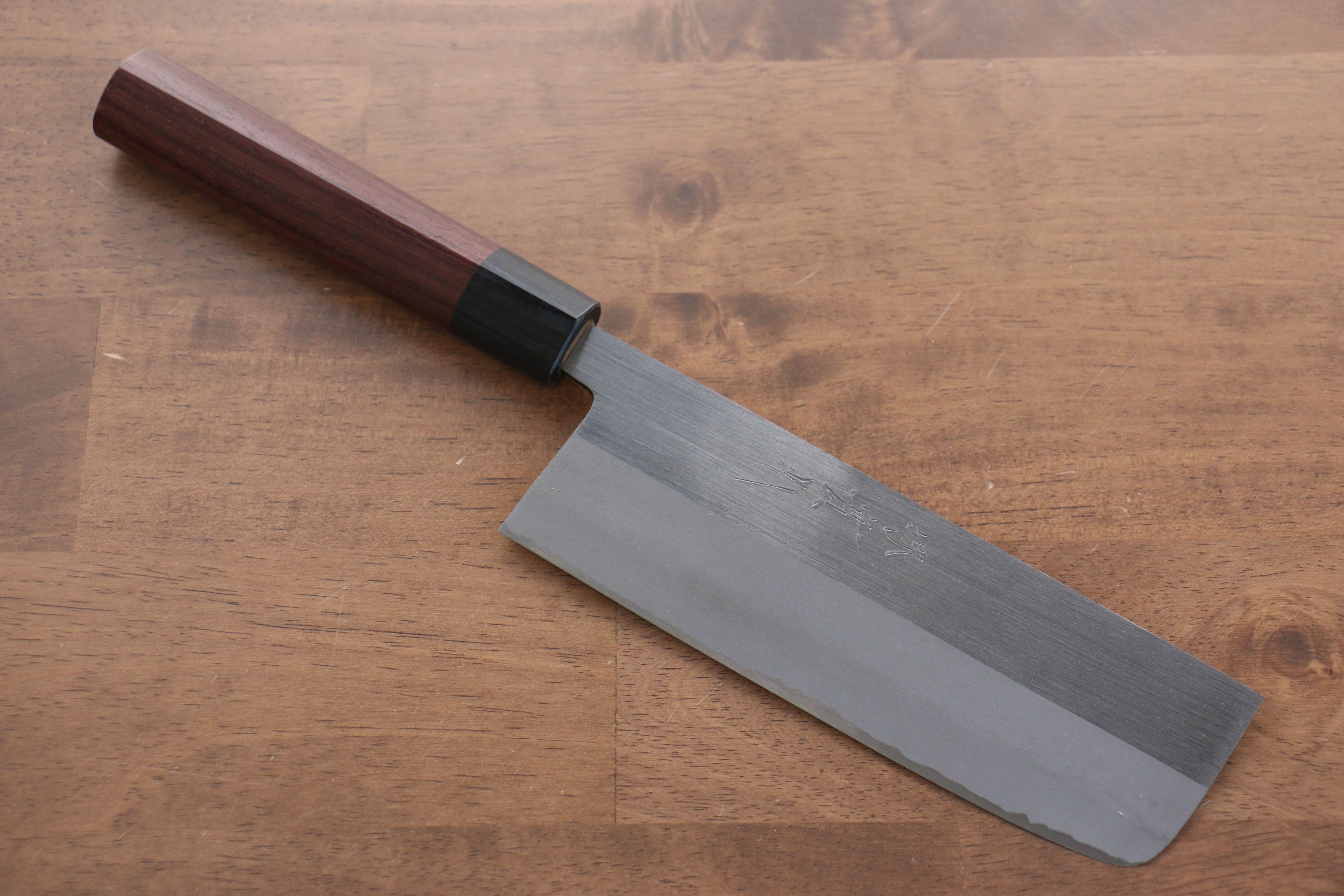Jikko White Steel No.2 Migaki Finished Nakiri 165mm Shitan Handle - Japanny - Best Japanese Knife