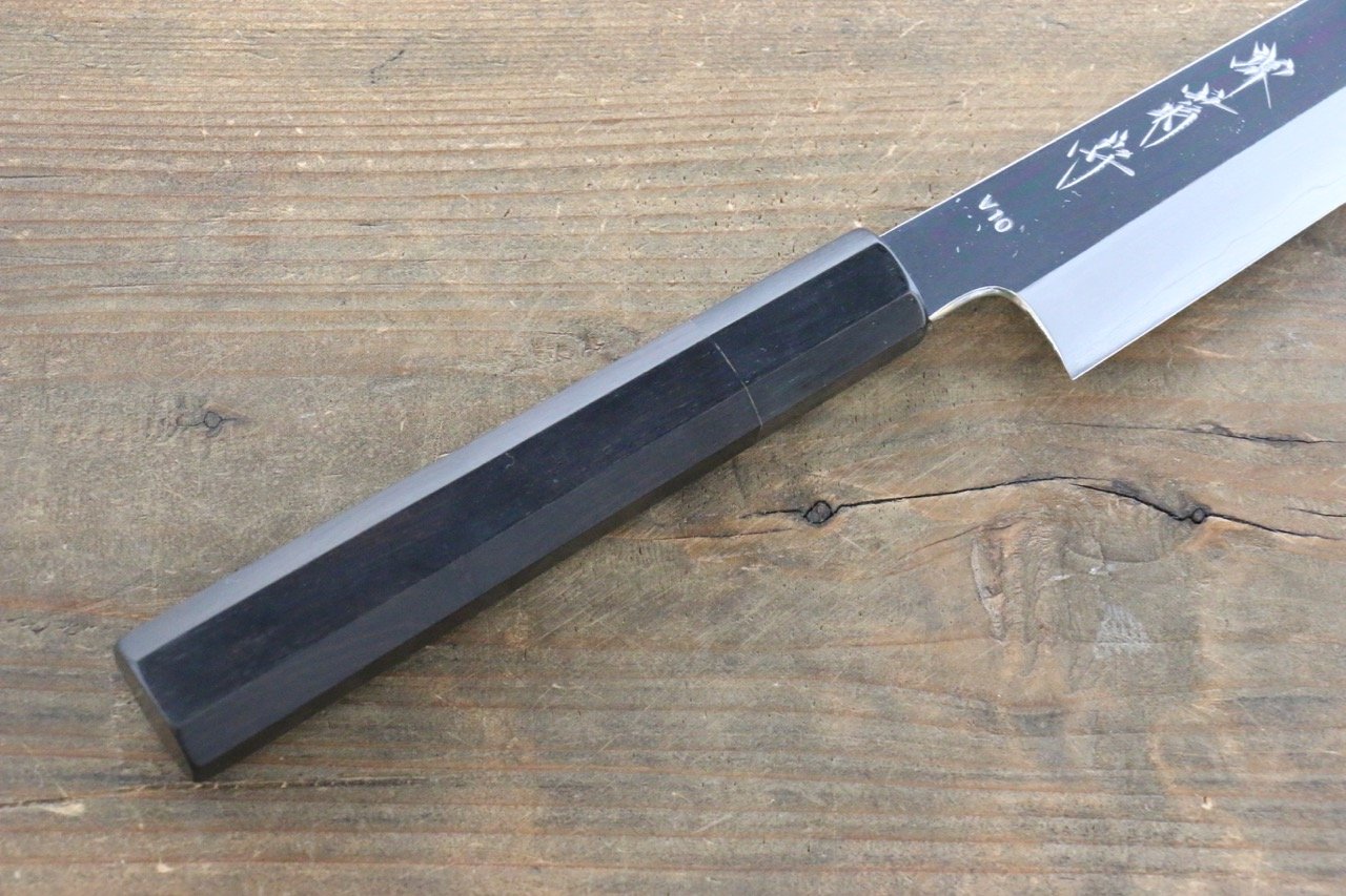 Kikumori VG10 Mirrored Finish Sujihiki Japanese Chef Knife 240mm with Ebony Handle - Japanny - Best Japanese Knife