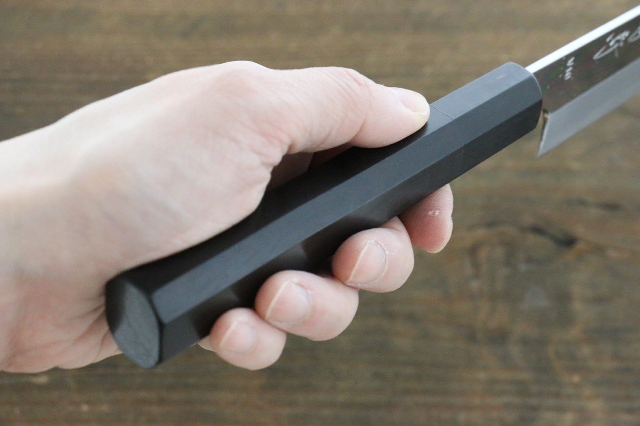 Kikumori VG10 Mirrored Finish Sujihiki Japanese Chef Knife 240mm with Ebony Handle - Japanny - Best Japanese Knife