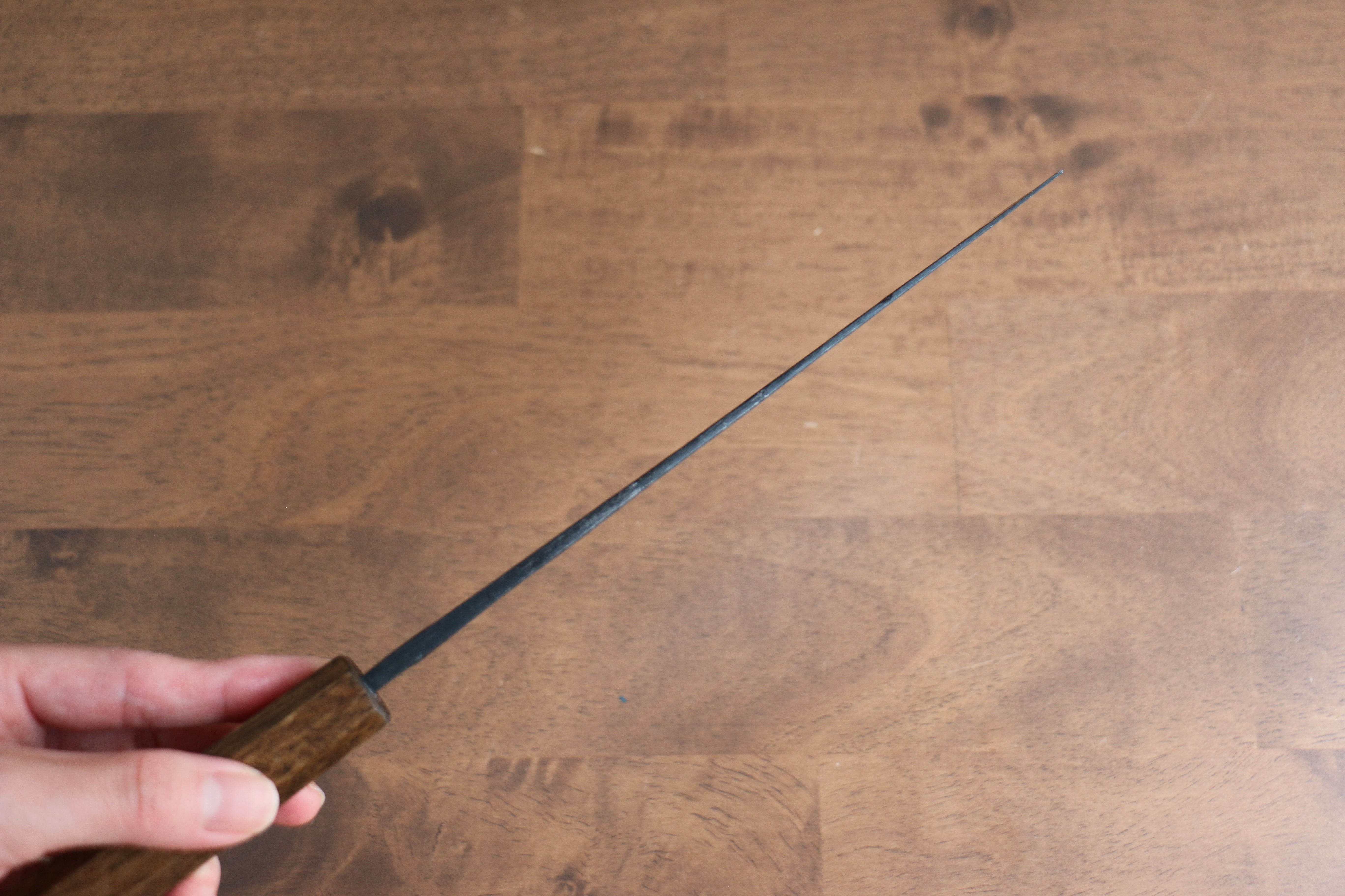 Kyohei Shindo Blue Steel Black Finished Nakiri 165mm Live oak Lacquered Handle - Japanny - Best Japanese Knife