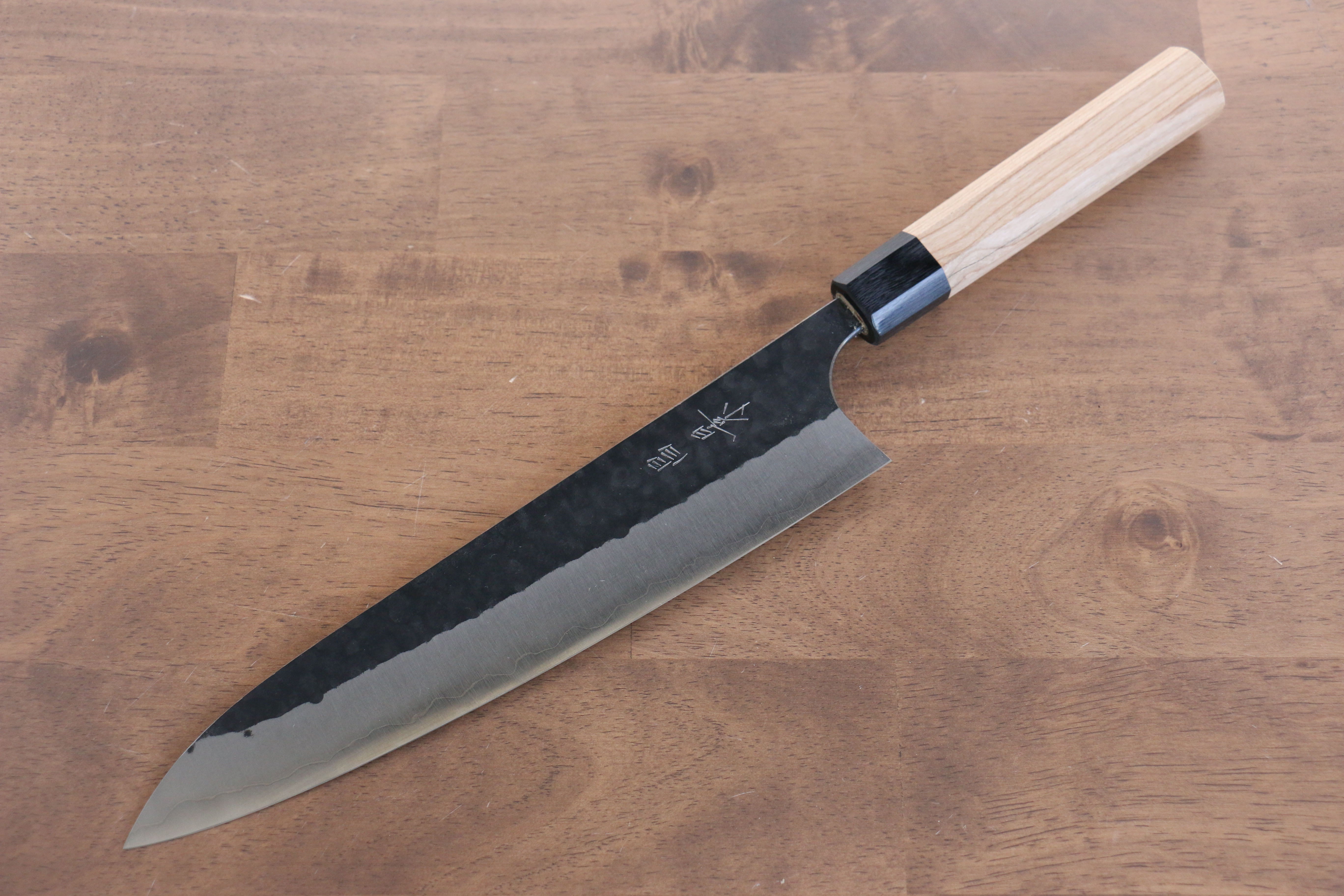 Masakage Koishi Blue Super Black Finished Gyuto 240mm American Cherry Handle - Japanny - Best Japanese Knife