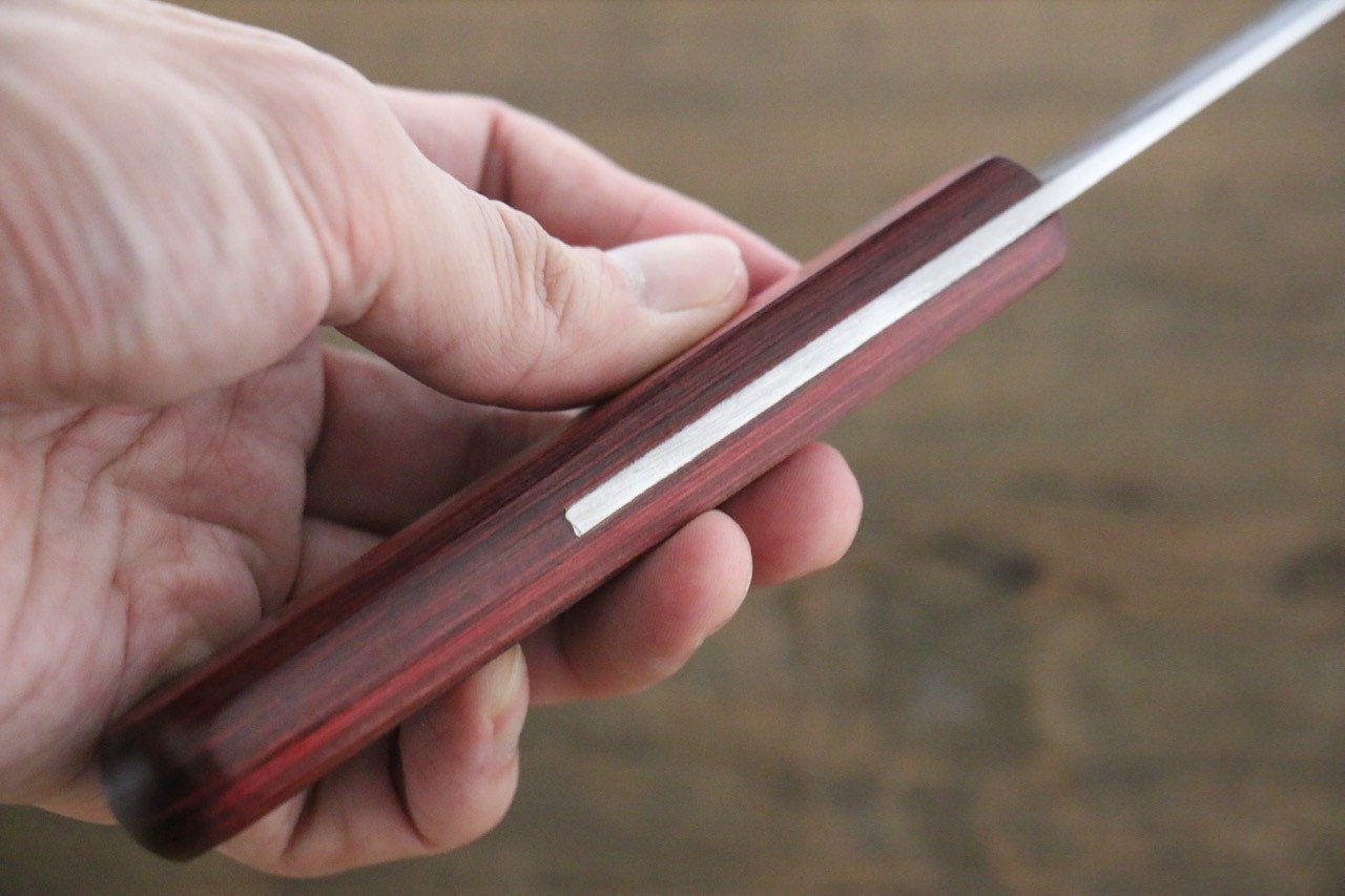 Shigeki Tanaka VG10 17 Layer Damascus Santoku 165mm Red Pakka wood Handle - Japanny - Best Japanese Knife