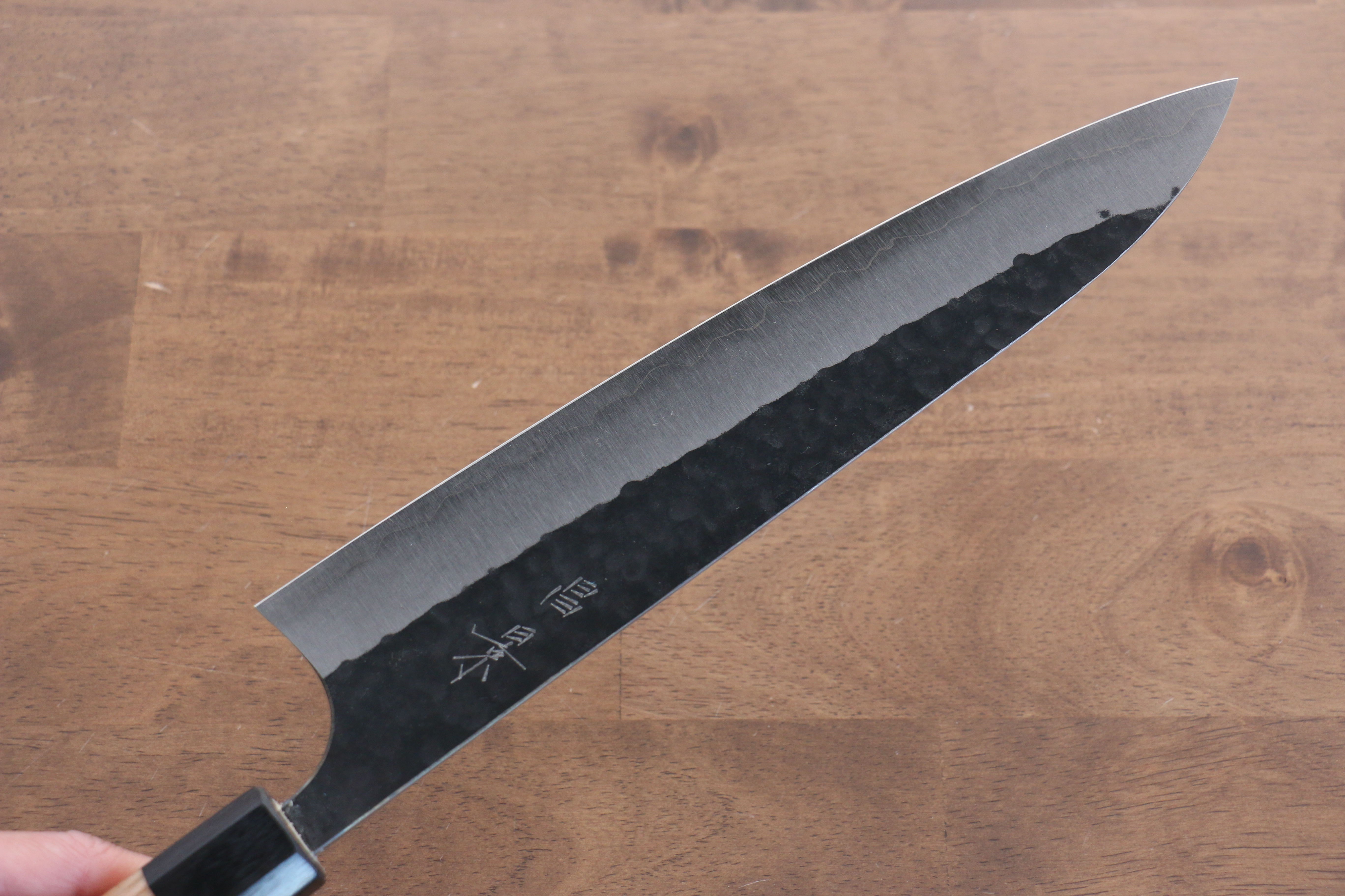 Masakage Koishi Blue Super Black Finished Gyuto 240mm American Cherry Handle - Japanny - Best Japanese Knife