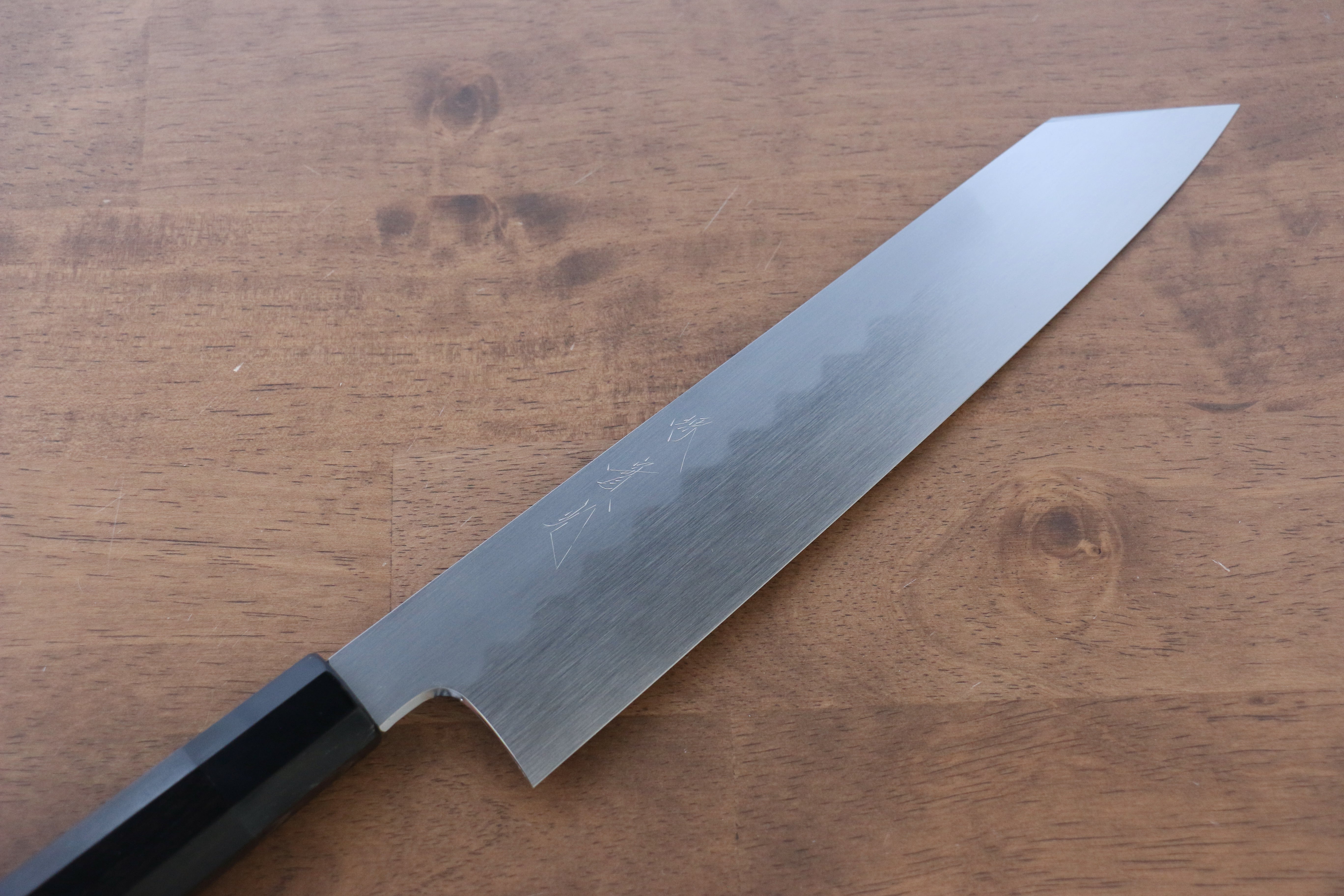 Jikko Honyaki White Steel No.3 Kasumitogi Kiritsuke Gyuto 240mm Ebony Wood Handle - Japanny - Best Japanese Knife