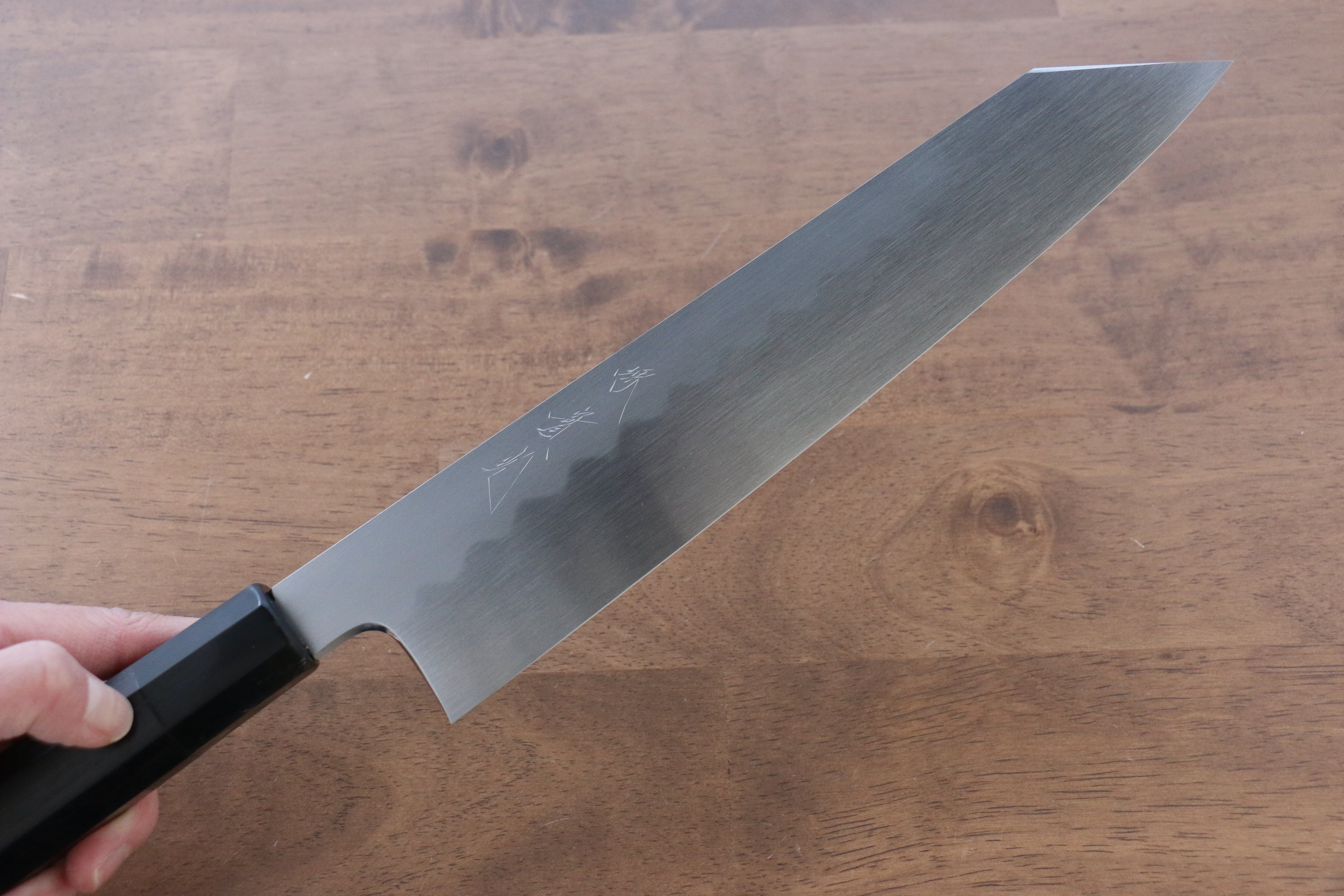 Jikko Honyaki White Steel No.3 Kasumitogi Kiritsuke Gyuto 240mm Ebony Wood Handle - Japanny - Best Japanese Knife