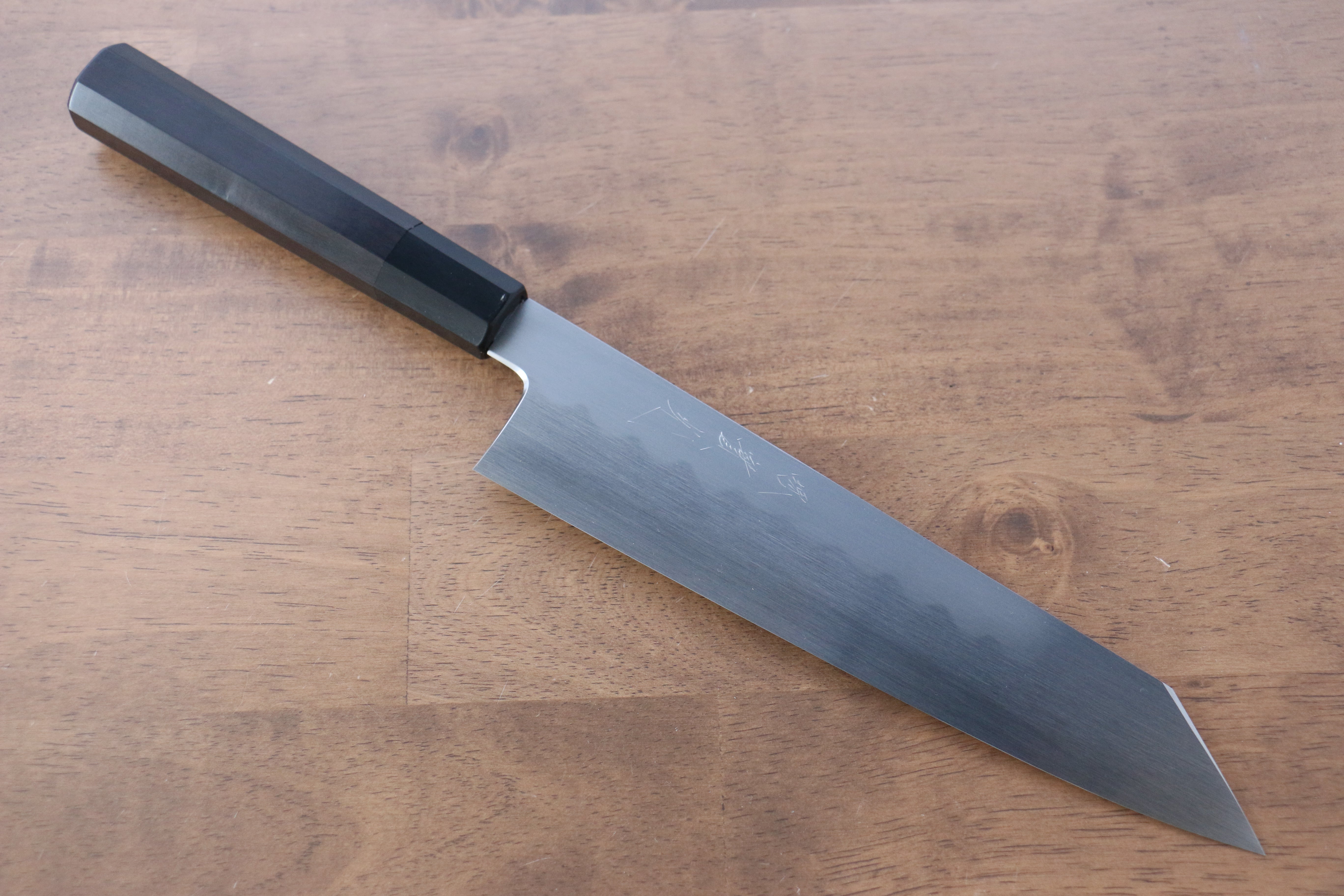 Jikko Honyaki White Steel No.3 Kasumitogi Kiritsuke Gyuto 210mm Ebony Wood Handle - Japanny - Best Japanese Knife