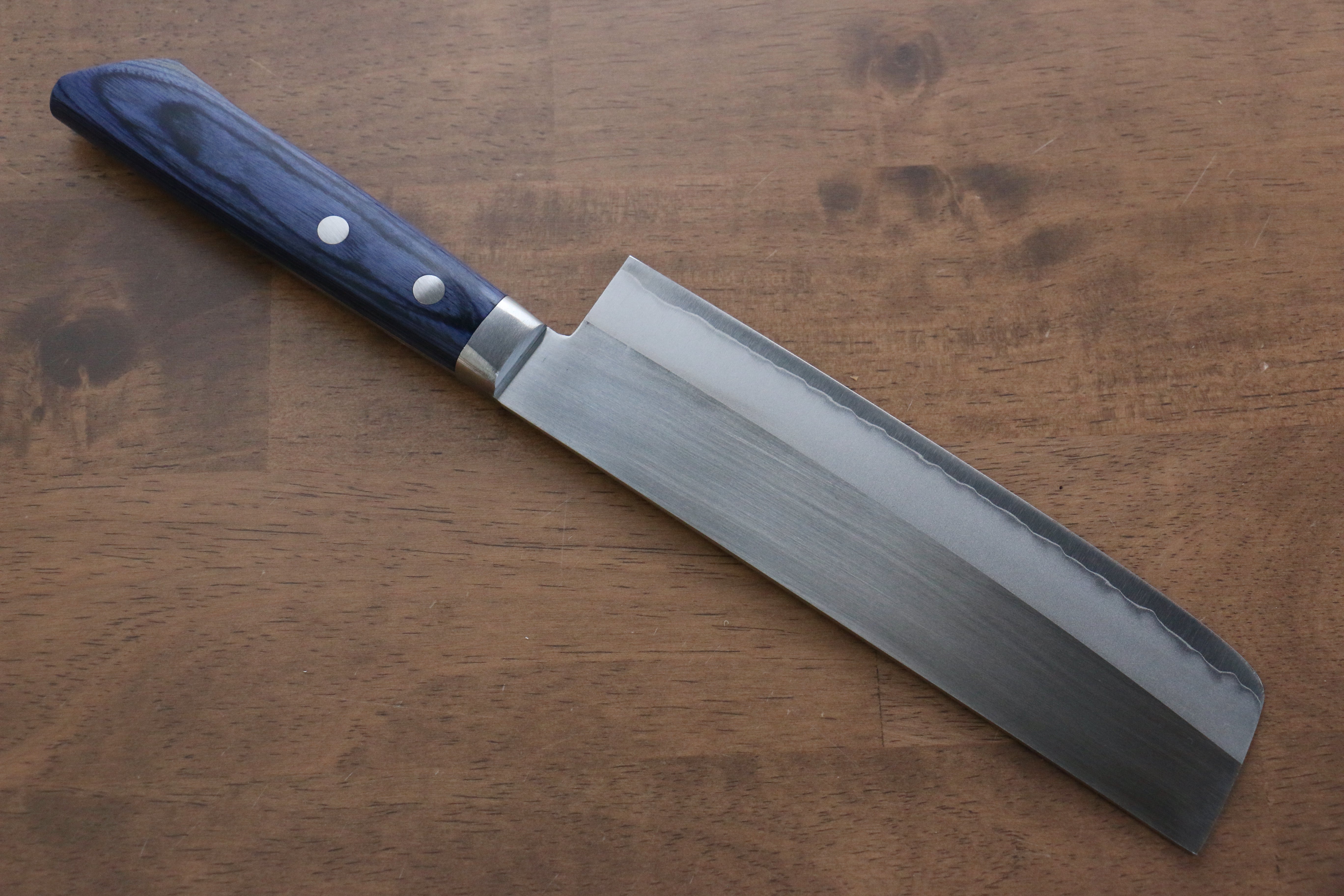 Kunihira VG1 Migaki Finished Usuba 165mm Blue Pakka wood Handle - Japanny - Best Japanese Knife