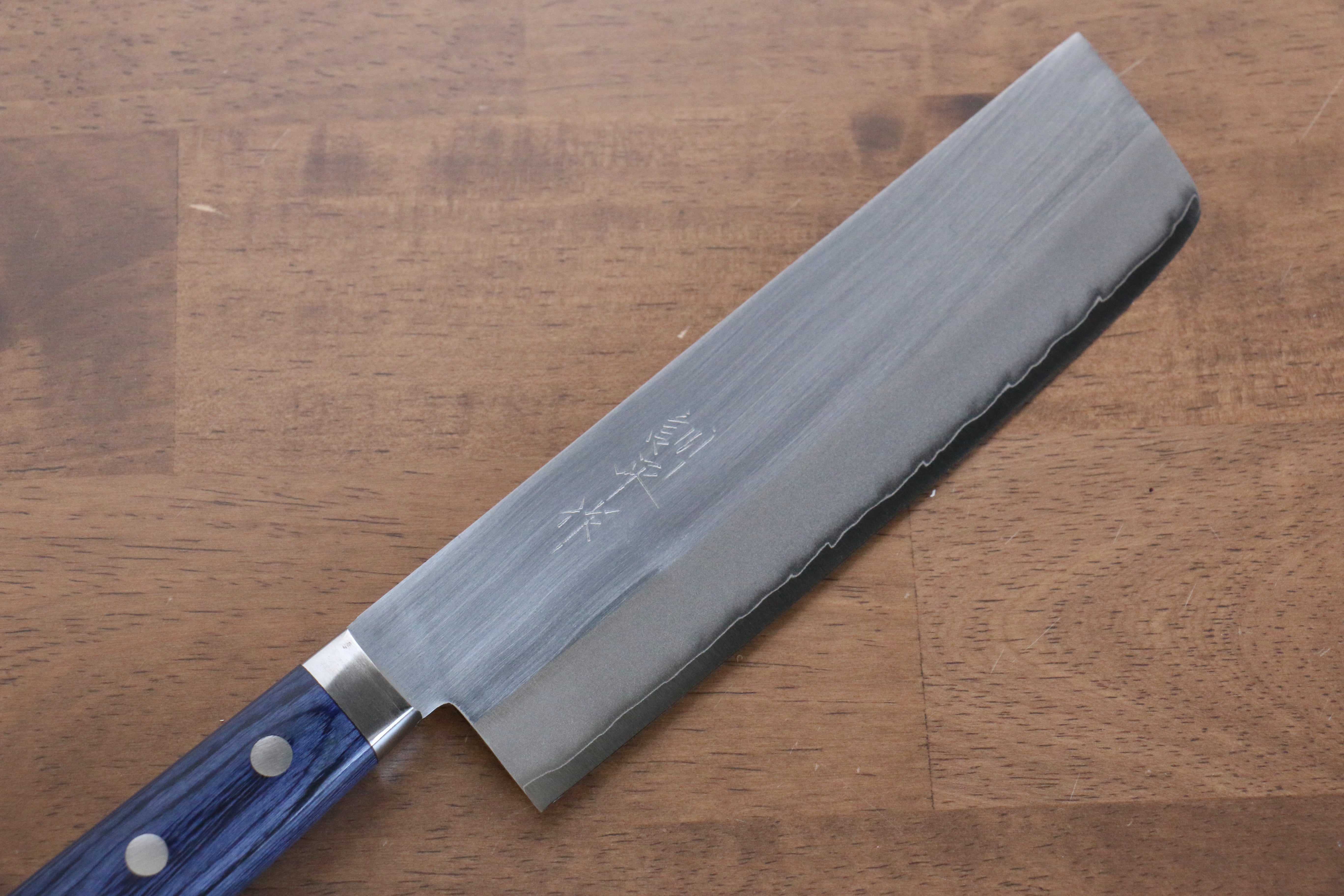 Kunihira VG1 Migaki Finished Usuba 165mm Blue Pakka wood Handle - Japanny - Best Japanese Knife