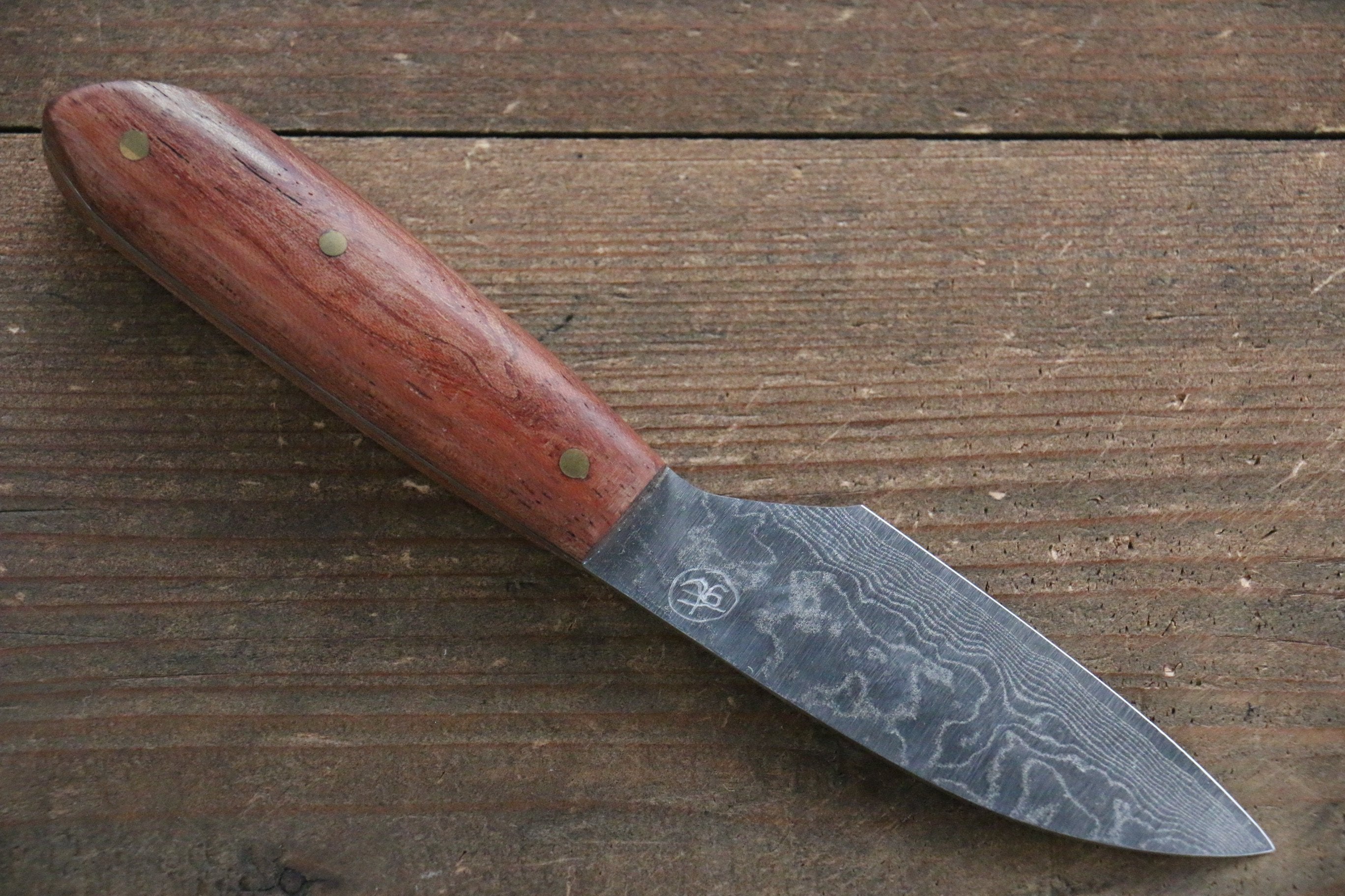 Shungo Ogata VG10 Damascus Mini Knife 60mm Bubinga Handle - Japanny - Best Japanese Knife