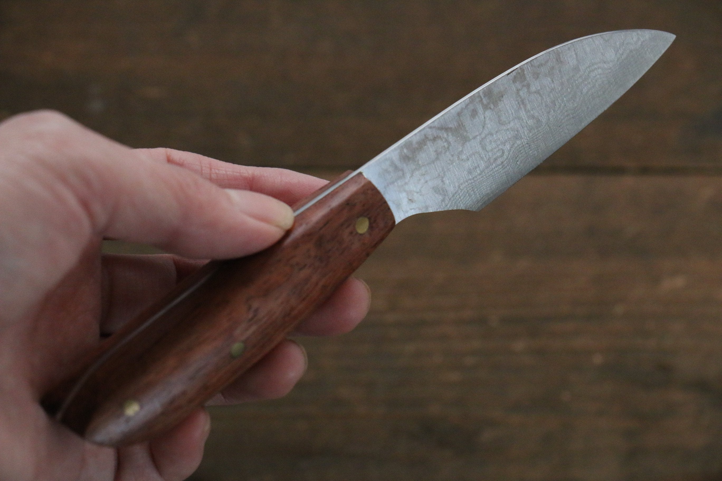 Shungo Ogata VG10 Damascus Mini Knife 60mm Bubinga Handle - Japanny - Best Japanese Knife