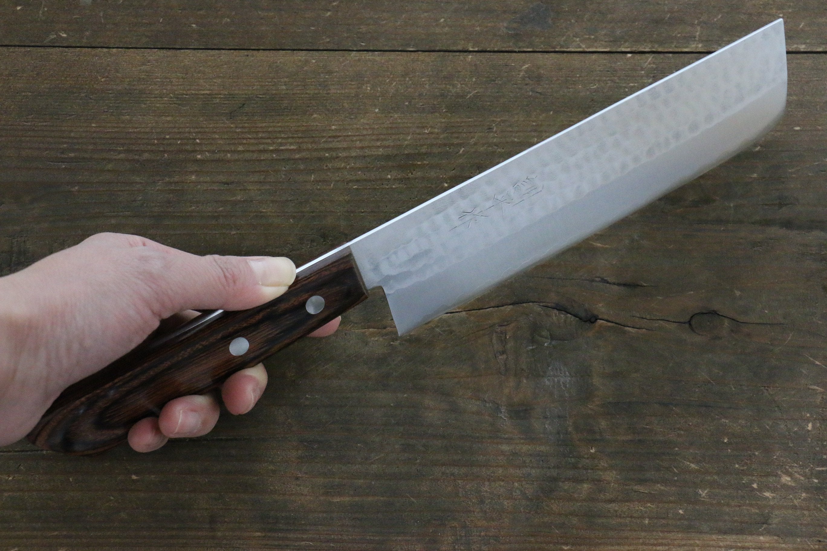 Kunihira VG1 Hammered Usuba 165mm Mahogany Handle (Super Deal) - Japanny - Best Japanese Knife