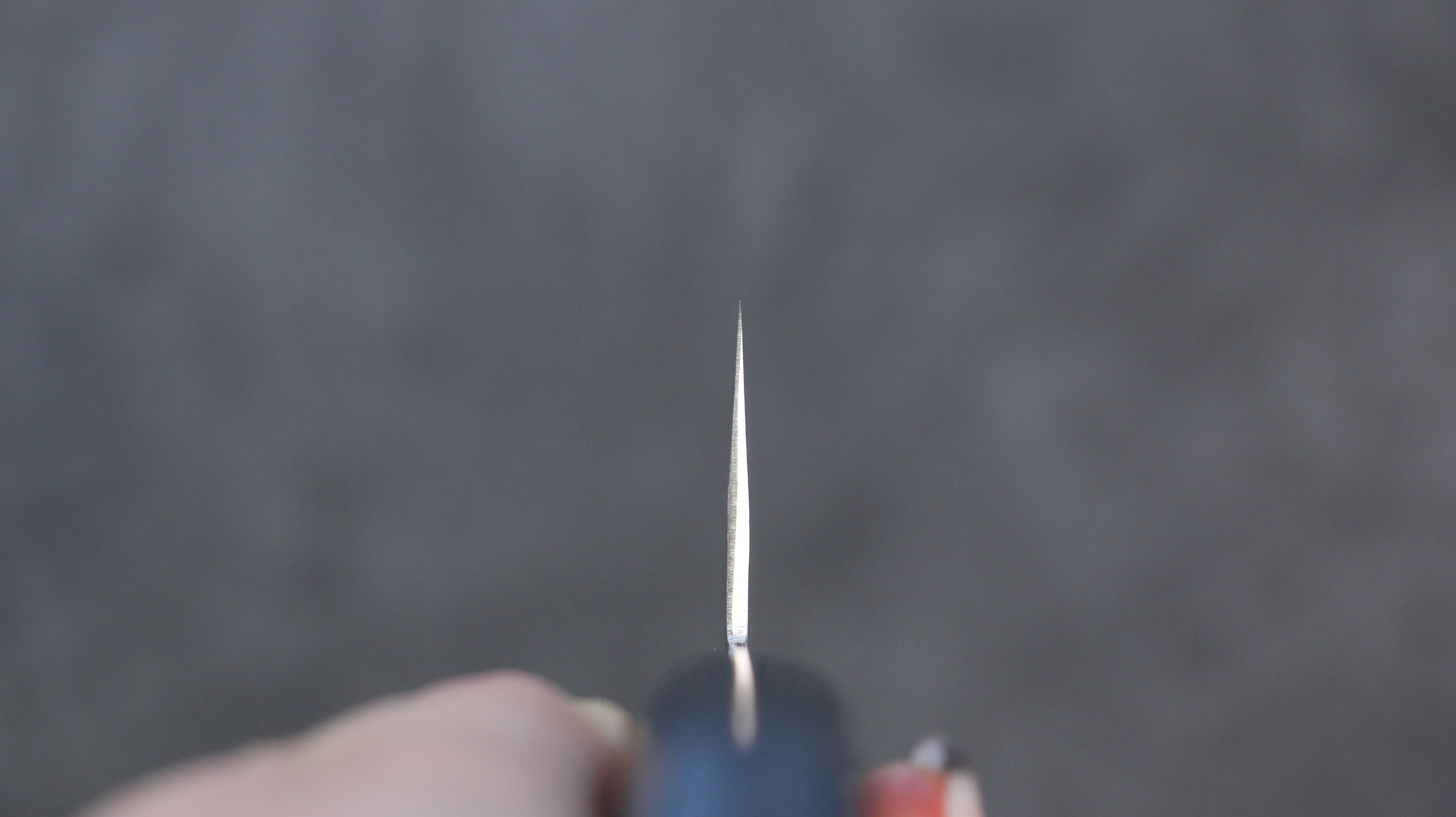 Kunihira VG1 Hammered Santoku 170mm Navy blue Pakka wood Handle - Japanny - Best Japanese Knife