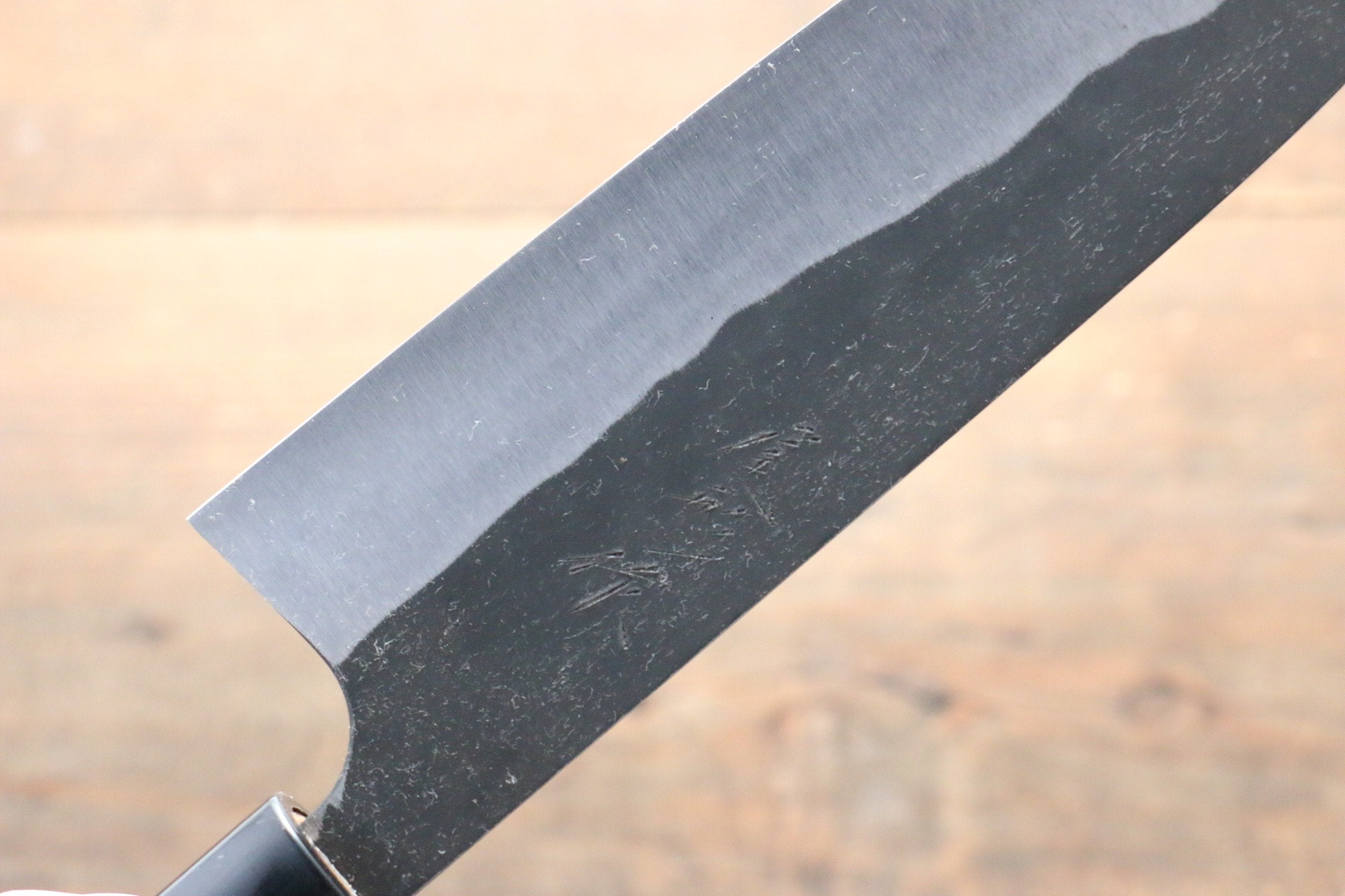 Shungo Ogata White Steel No.2 Black Finished Santoku 165mm Walnut Handle - Japanny - Best Japanese Knife